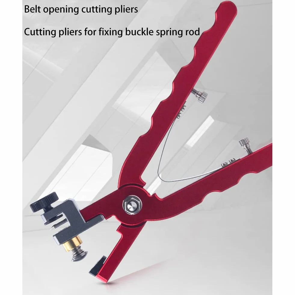 Dellx Watch Bracelet Cutting Plier for Straps to Fix Catches Spring Bar Hand Tool Pliers Red Straight