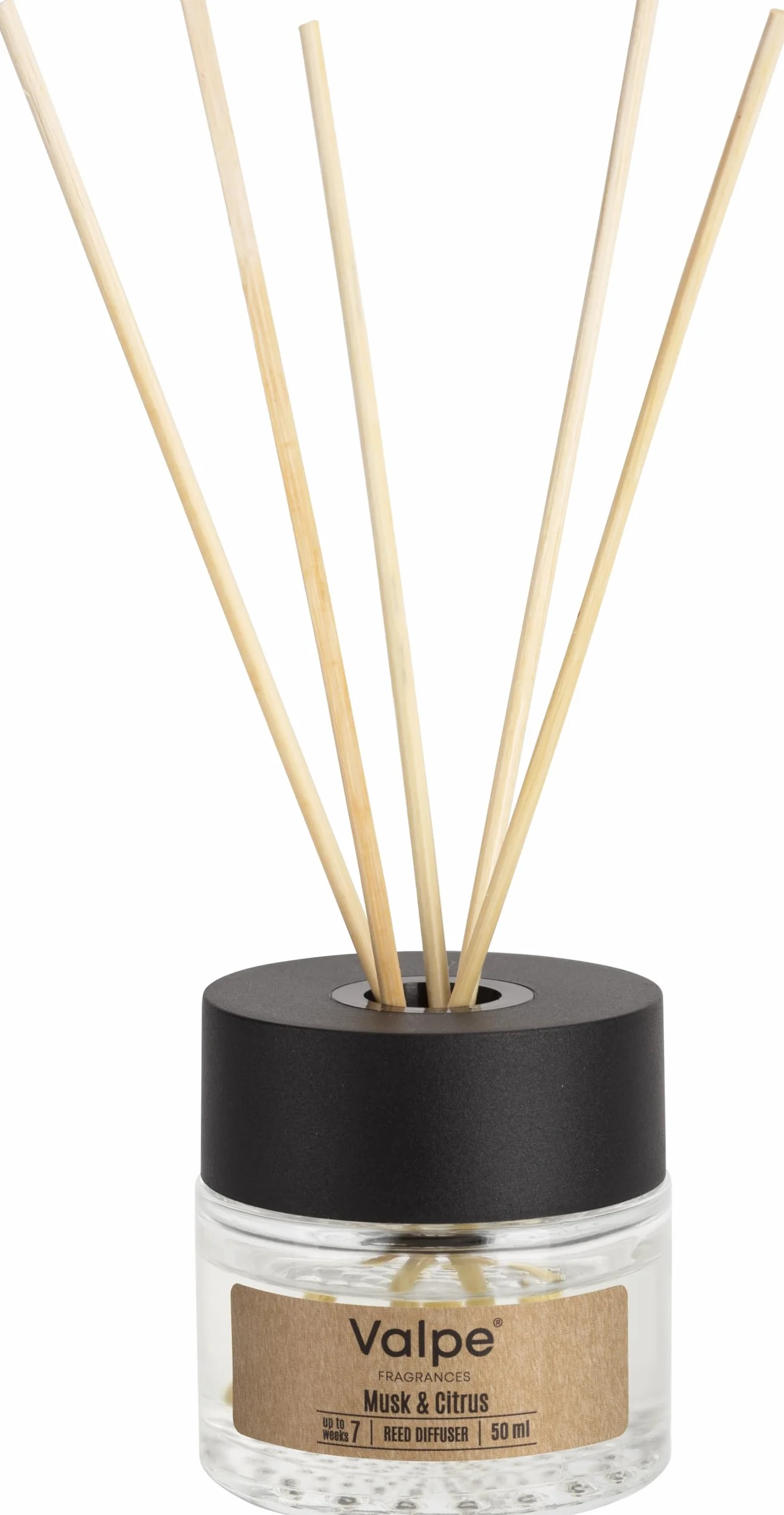 Dyfuzor zapachowy patyczki, odświeżacz powietrza 50 ml Ø6,3 x 21 cm, zapach: Piżmo i cytrusy, ekologiczne opakowanie