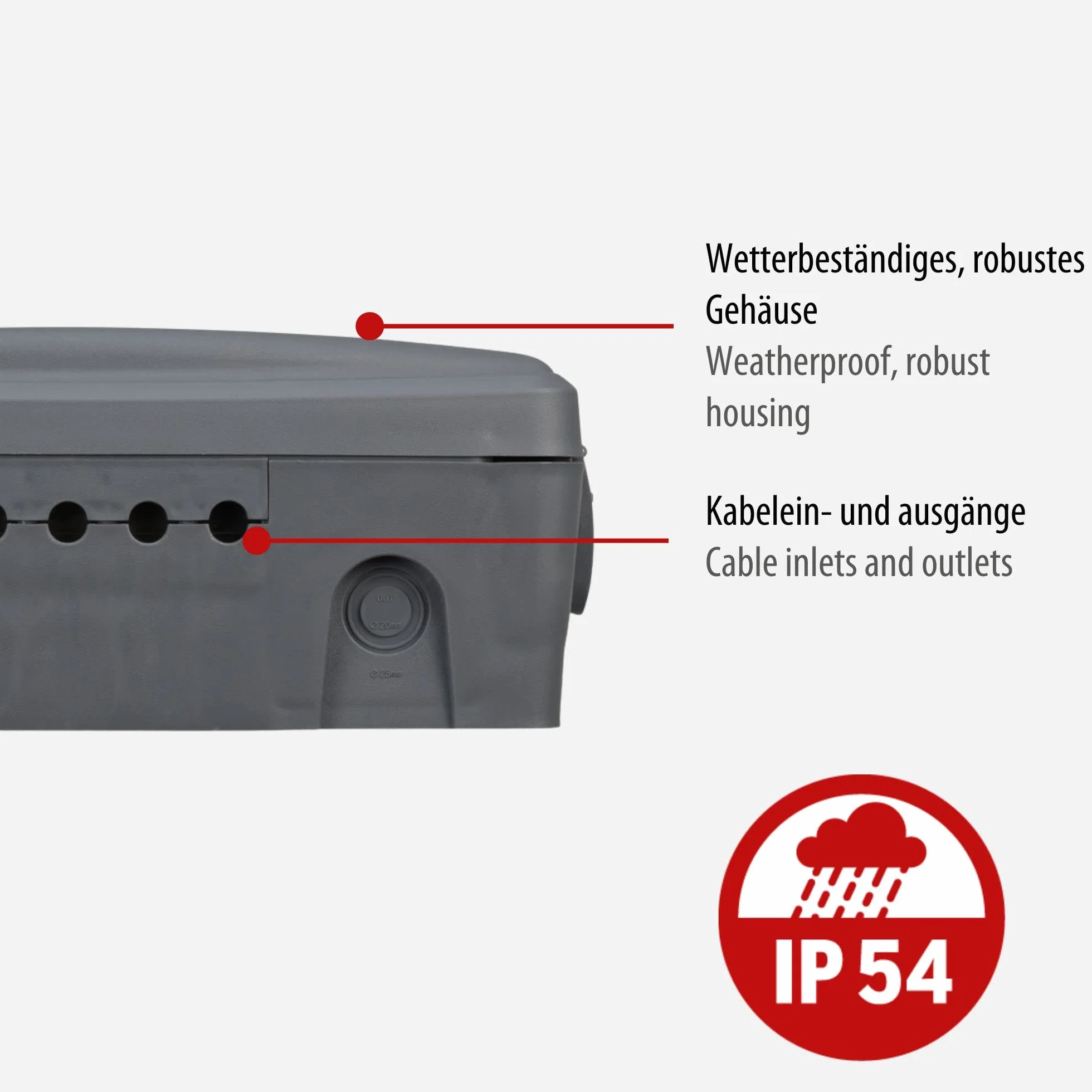 Brennenstuhl puszka odporna na warunki atmosferyczne (skrzynka elektryczna zewnetrzna, puszka o stopniu ochrony IP54 do uzytku na zewnatrz budynków), czarny