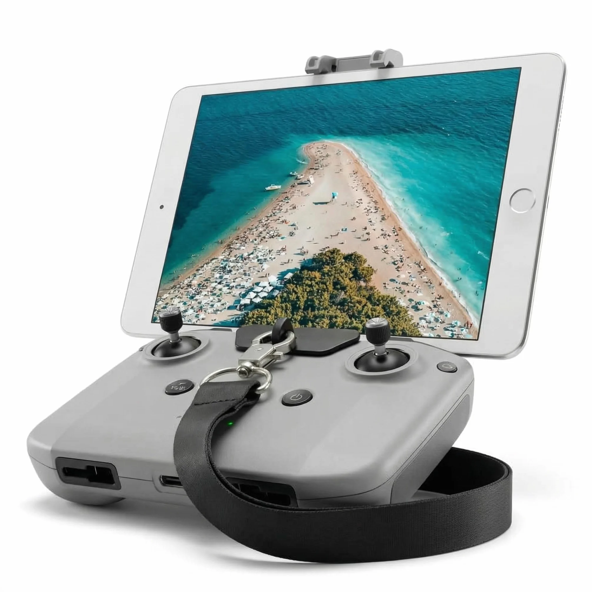 QWORK Zestaw uchwytów na tablet kompatybilny z DJI FLIP/NEO/Mini4Pro RC N3 N2 N1 - łatwa instalacja i bez demontażu, w zestawie smycz i 2 kable do transmisji danych