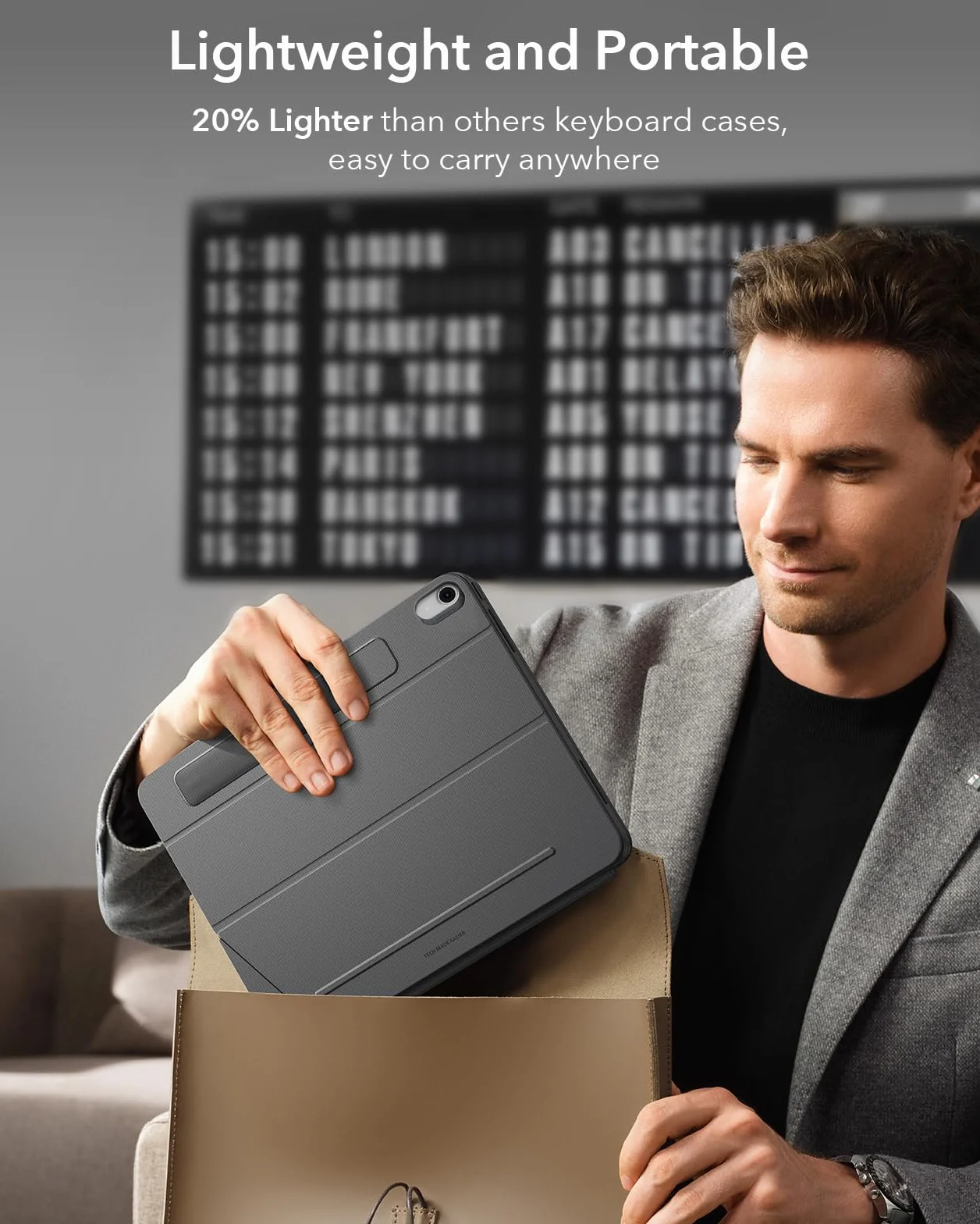 ESR Etui z klawiaturą do iPad 11" (A16) 2025/10. generacji, seria Shift, ciemnoszary
