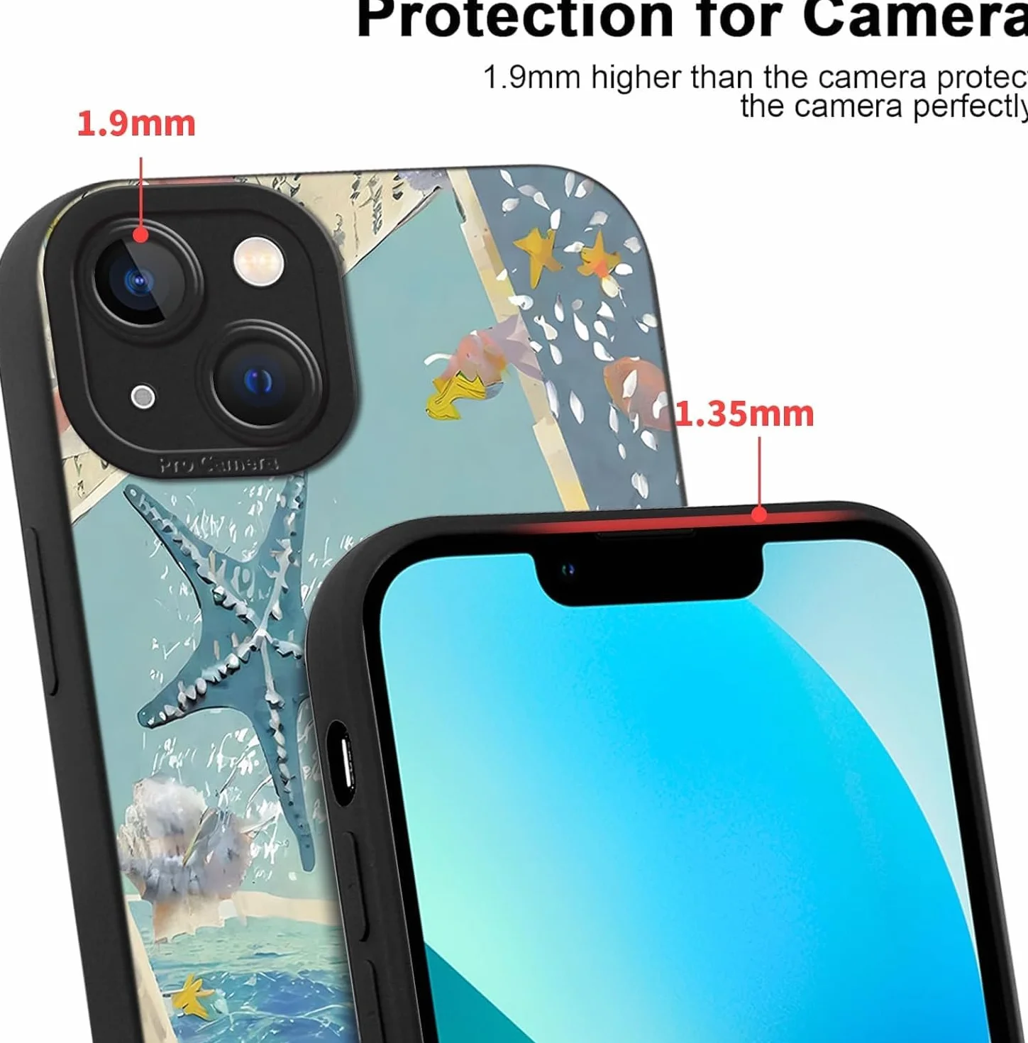Etui na iPhone 15 Pro 6.1" Czarny Silikonowy Wzór Żółw Morski Ochronny Zderzak