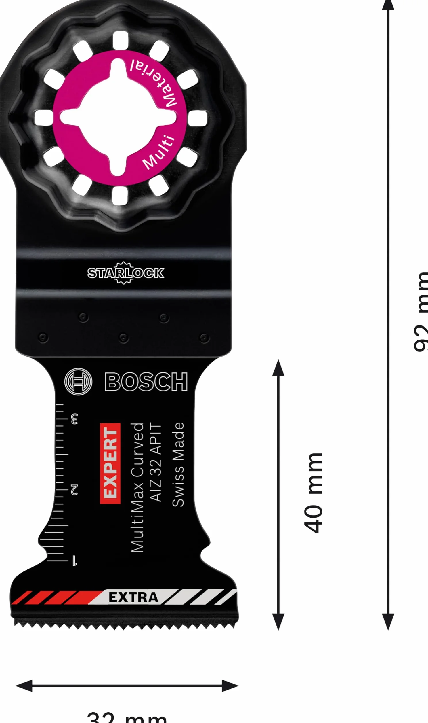 Bosch 1x Brzeszczoty do cięcia wgłębnego EXPERT MultiMax AIZ 32 APILT (do Tworzywa włókniste GFK, CFK, Cegła, Szerokość 32 mm, Professional Akcesoria Narzędzie wielofunkcyjne)