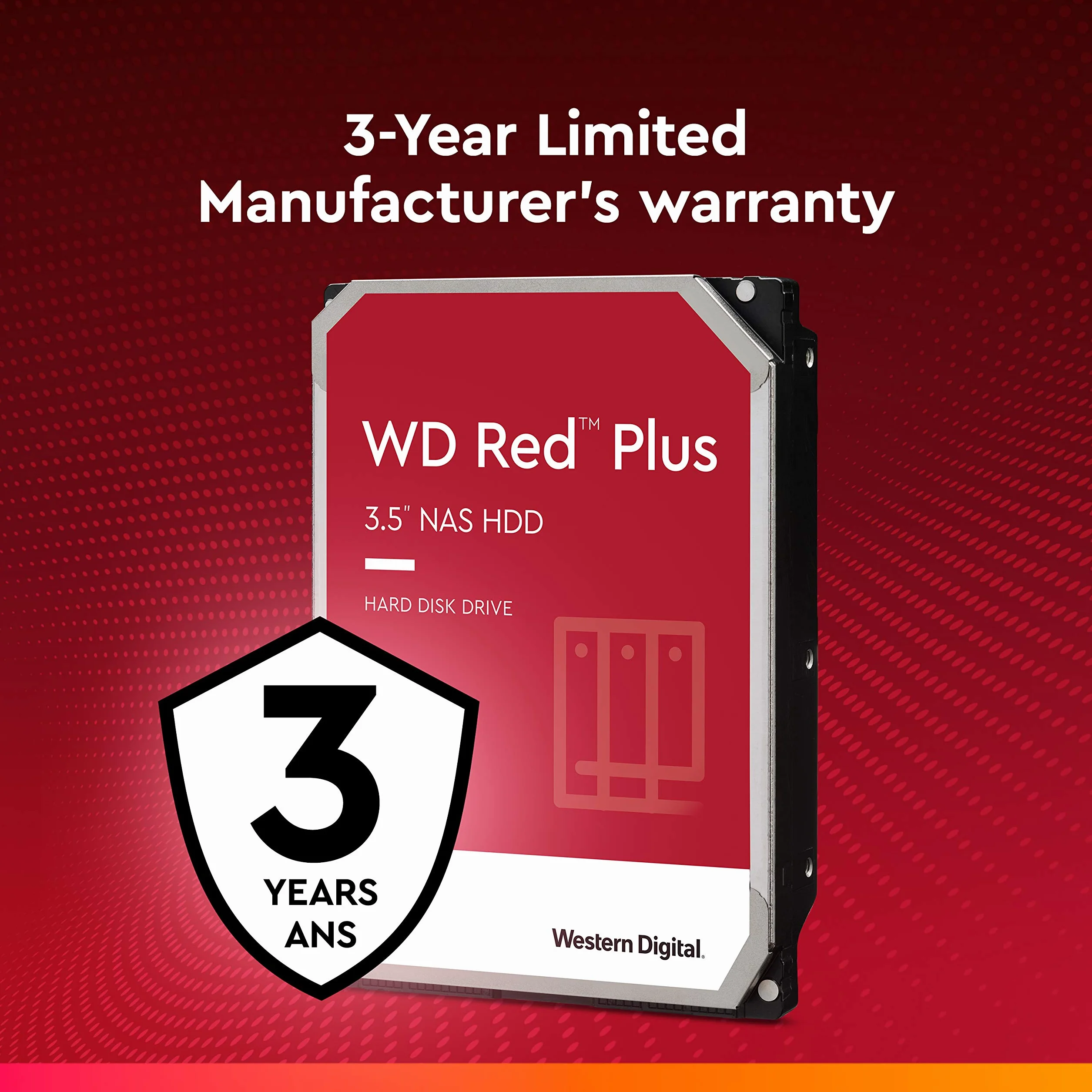 WD Red Plus 8TB wewnętrzny dysk twardy 3,5" NAS 5400 RPM SATA 6 Gb/s CMR 128MB Cache