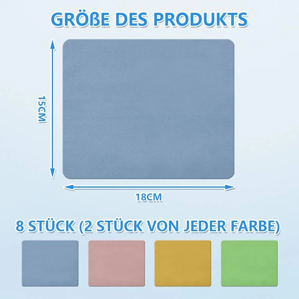 ściereczki czyszczące z mikrofibry, 8 grubych ściereczek do czyszczenia soczewek okularowych, ściereczki do ekranu telefonu z zamszu na okulary, telefony i tablety, kamery (wielobarwne)
