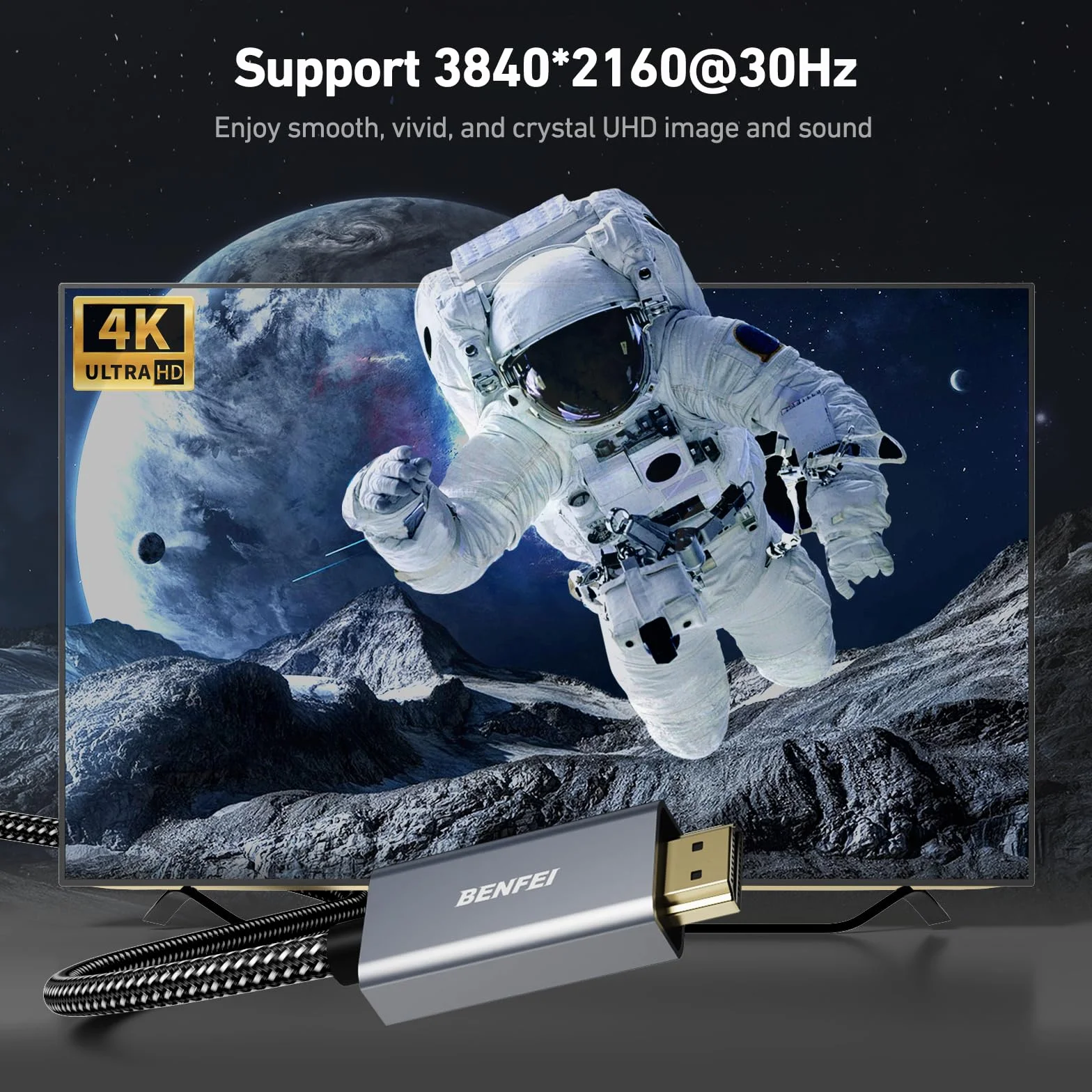 BENFEI Kabel DisplayPort na HDMI 1,8m Aluminium Nylonowy Jednokierunkowy DP na HDMI