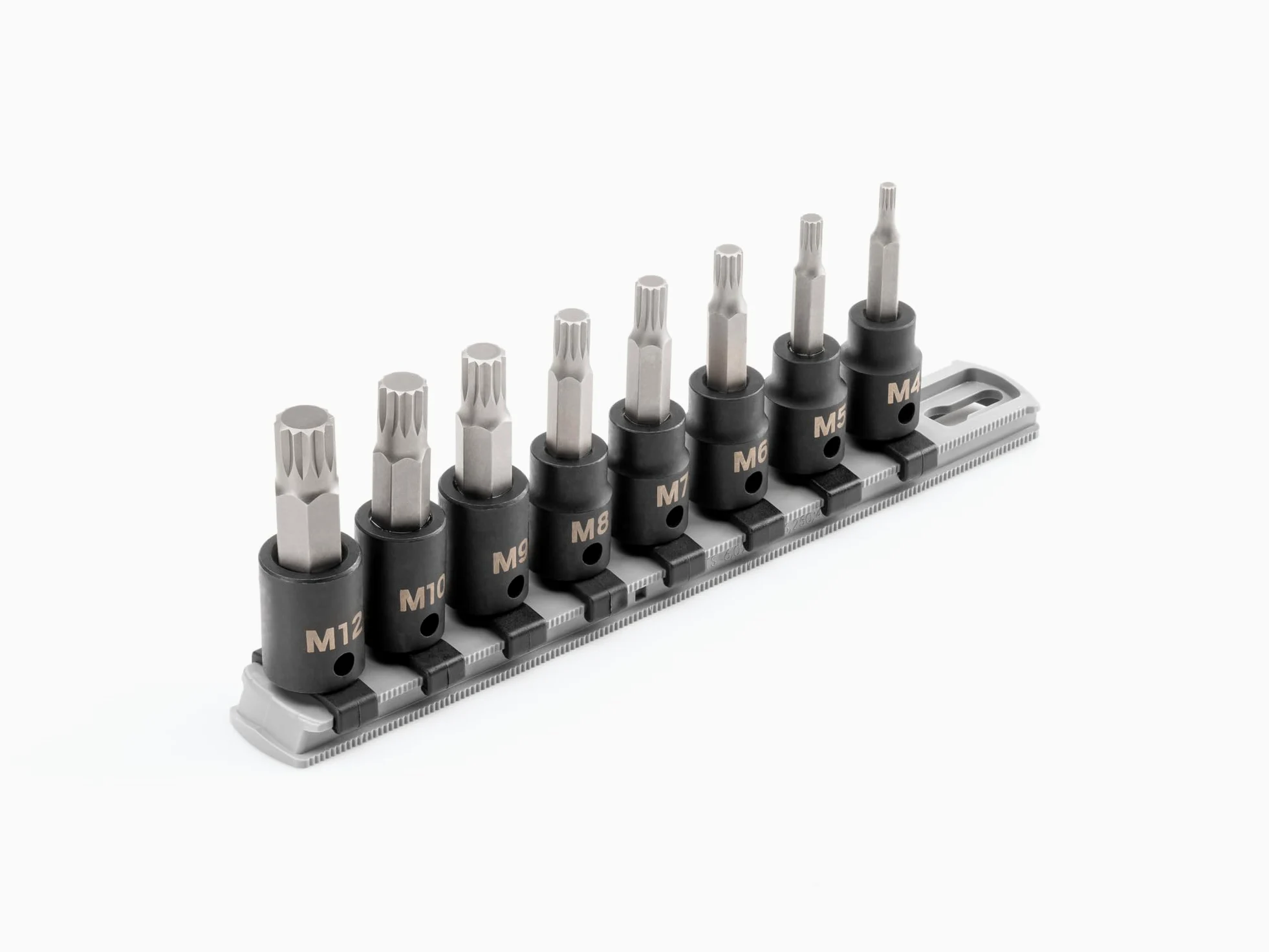 TEKTON 3/8 cala Drive Triple Square Impact Bit Zestaw nasadek z szyną, 8-częściowy (M4 - M12) | SIB91104