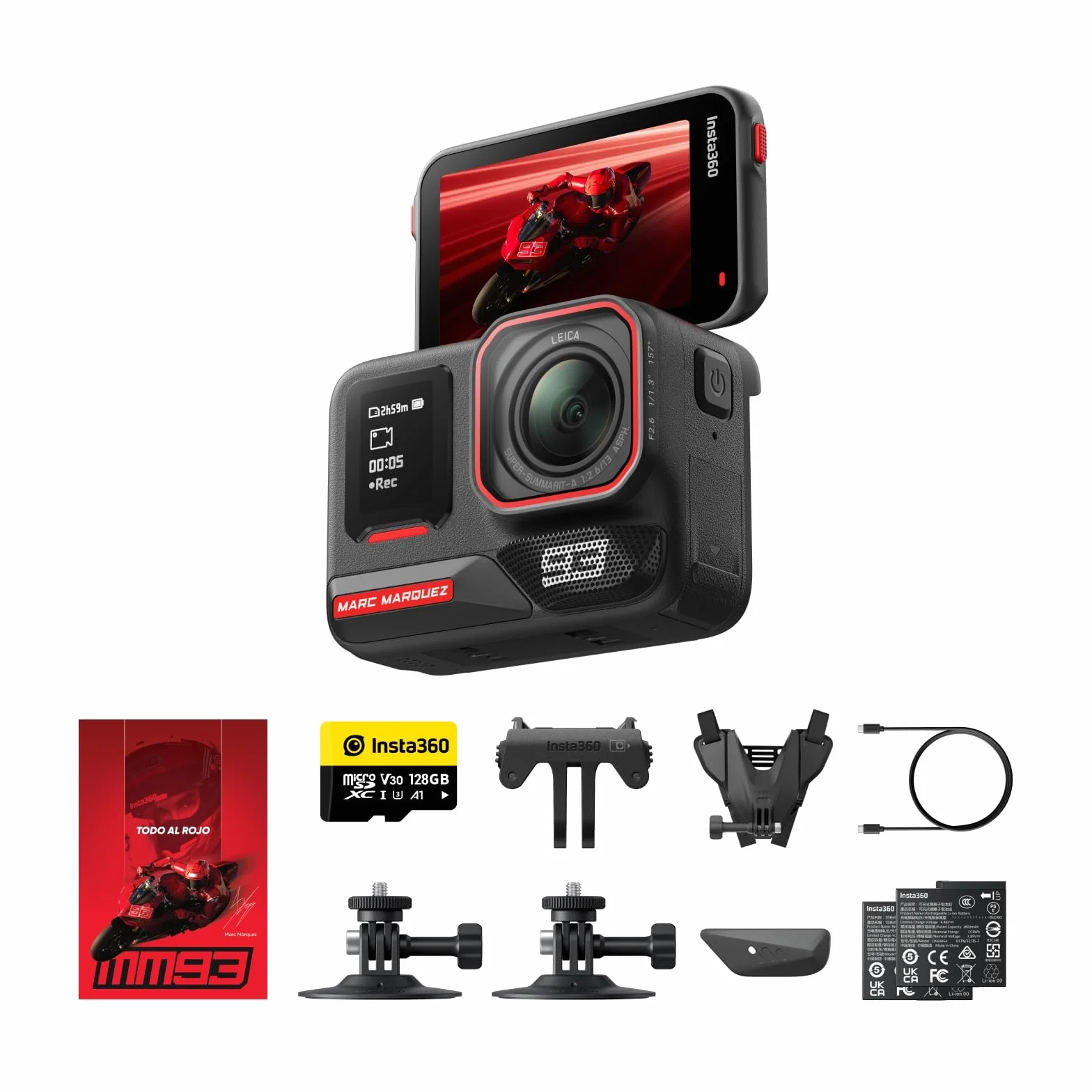 Insta360 Ace Pro 2 kamera sportowa 8K z Marc Márquez, odwracany ekran dotykowy