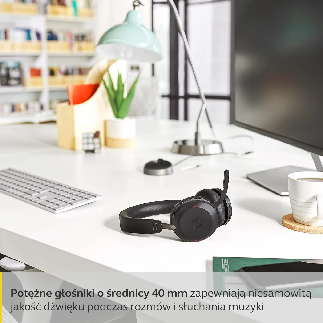 Jabra Evolve2 75 Wireless PC Headset with 8-Microphone Technology - Dual Foam Stereo Headphones with adjustable Advanced Active Noise Cancellation, USB-C Bluetooth Adapter and UC Compatibility - Black