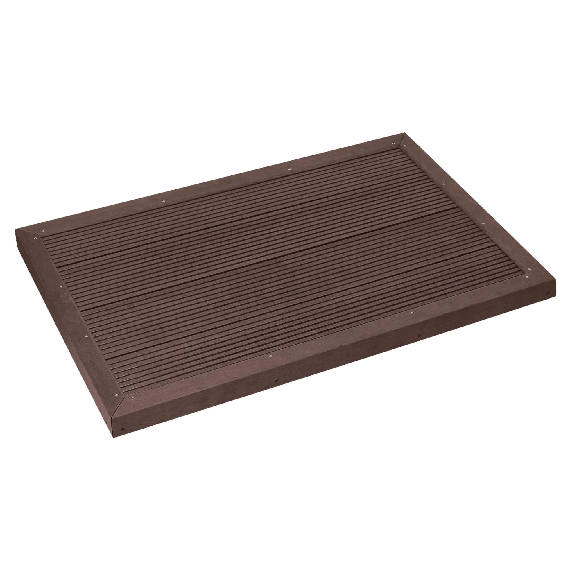 ML-Design WPC element podlogowy do prysznica solarnego, drabinki basenowej lub basenu, brazowy, 101 x 63 x 5,5 cm, podstawa antyposlizgowa, w zestawie material montazowy, plyta podlogowa do prysznica