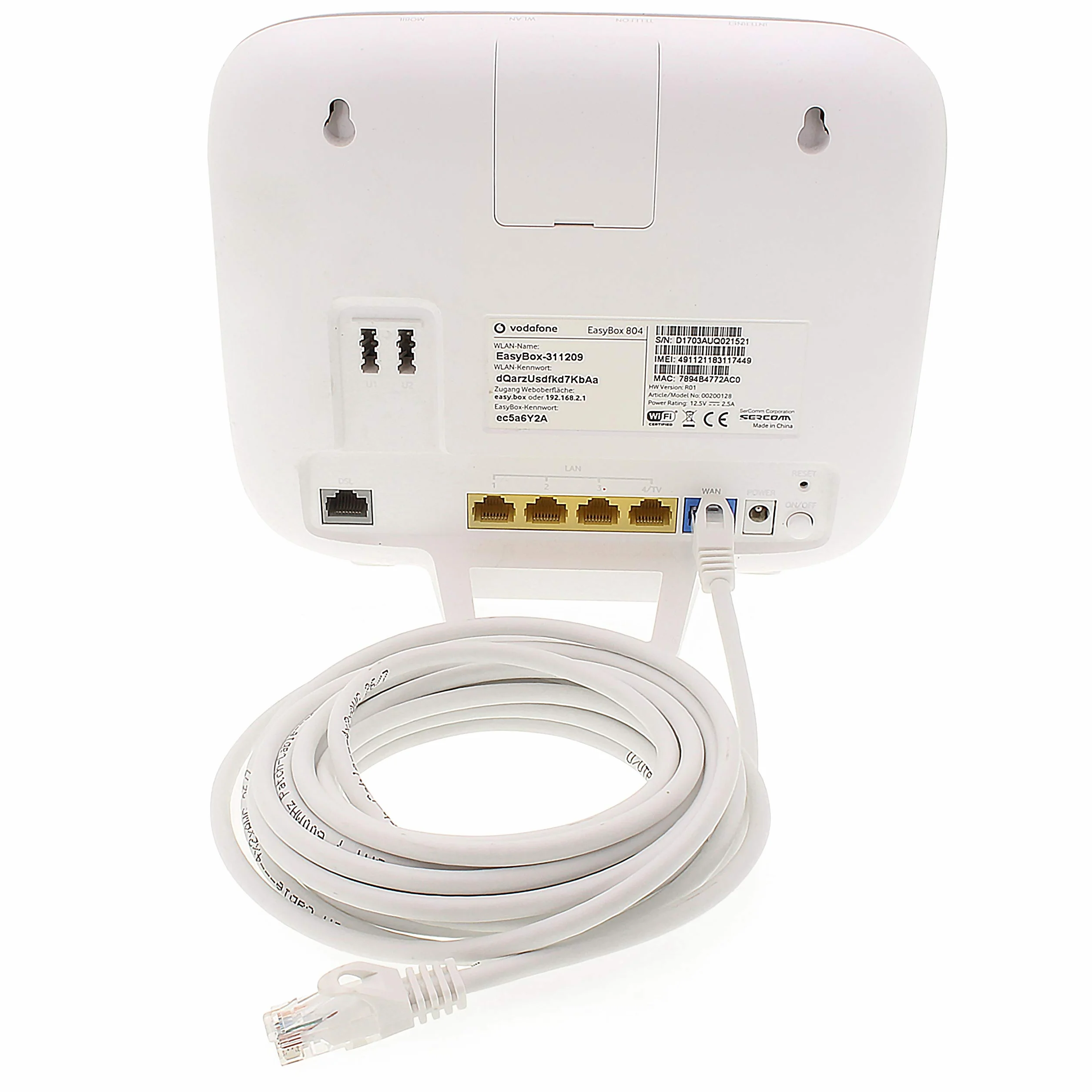 10 m kabel sieciowy, Ethernet, Lan i kabel krosowy dla maksymalnej prędkości Internetu i łączy wszystkie urządzenia z gniazdem RJ 45 biały - 1 sztuka