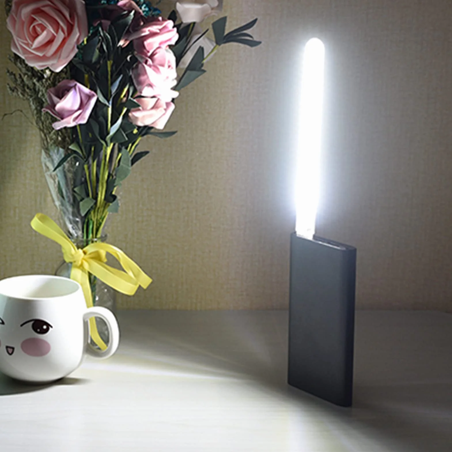 Clenp USB lampka LED mini do czytania, przenośna na biurko, nocna, kempingowa, do pokoju dziecięcego, ciepłe światło
