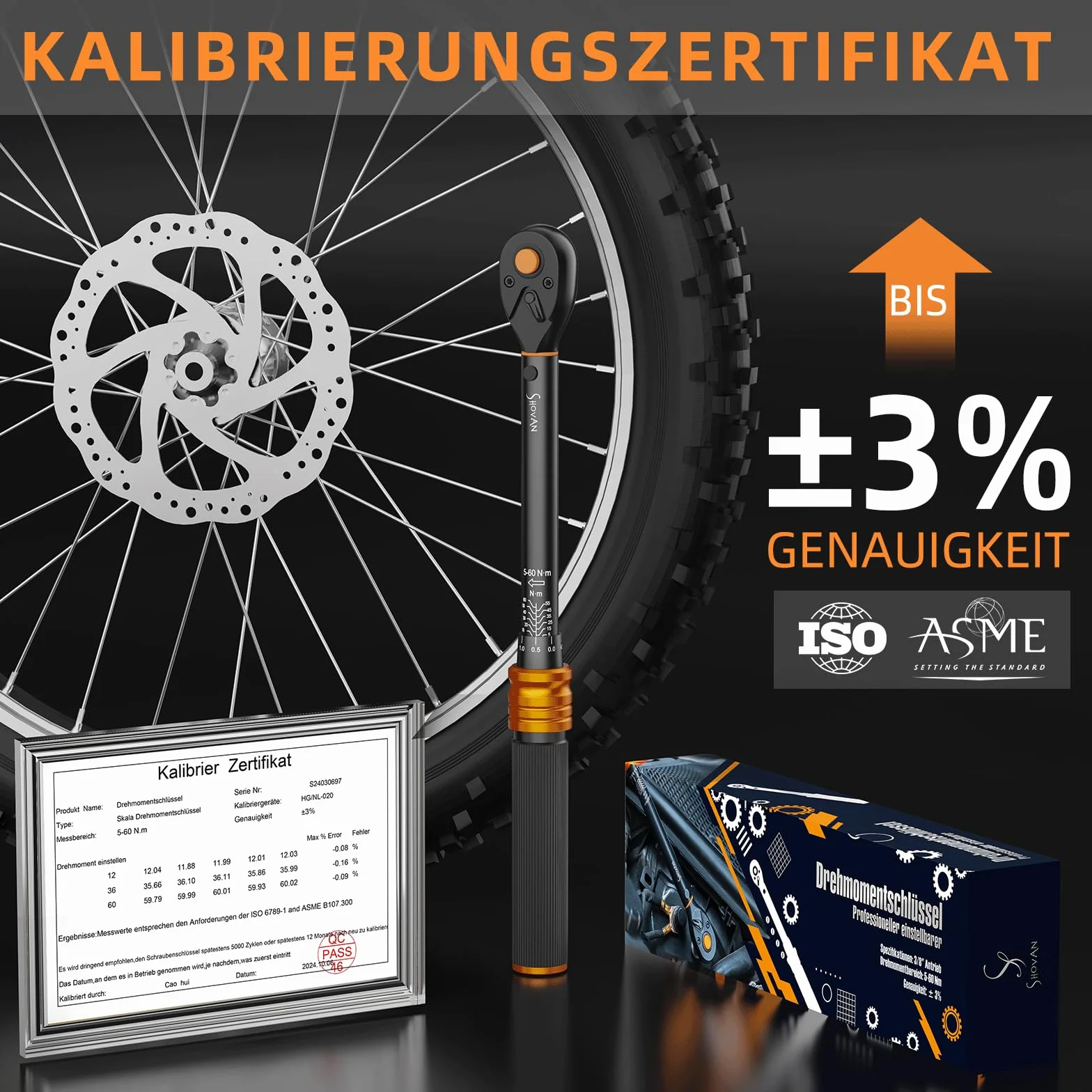 Klucz dynamometryczny 3/8", 72 zęby, dwustronna głowica grzechotkowa, 5-60 Nm, zestaw kluczy do roweru, motocykla i samochodu, wymiana świec zapłonowych, z adapterem 3/8" na 1/4", przegub uniwersalny