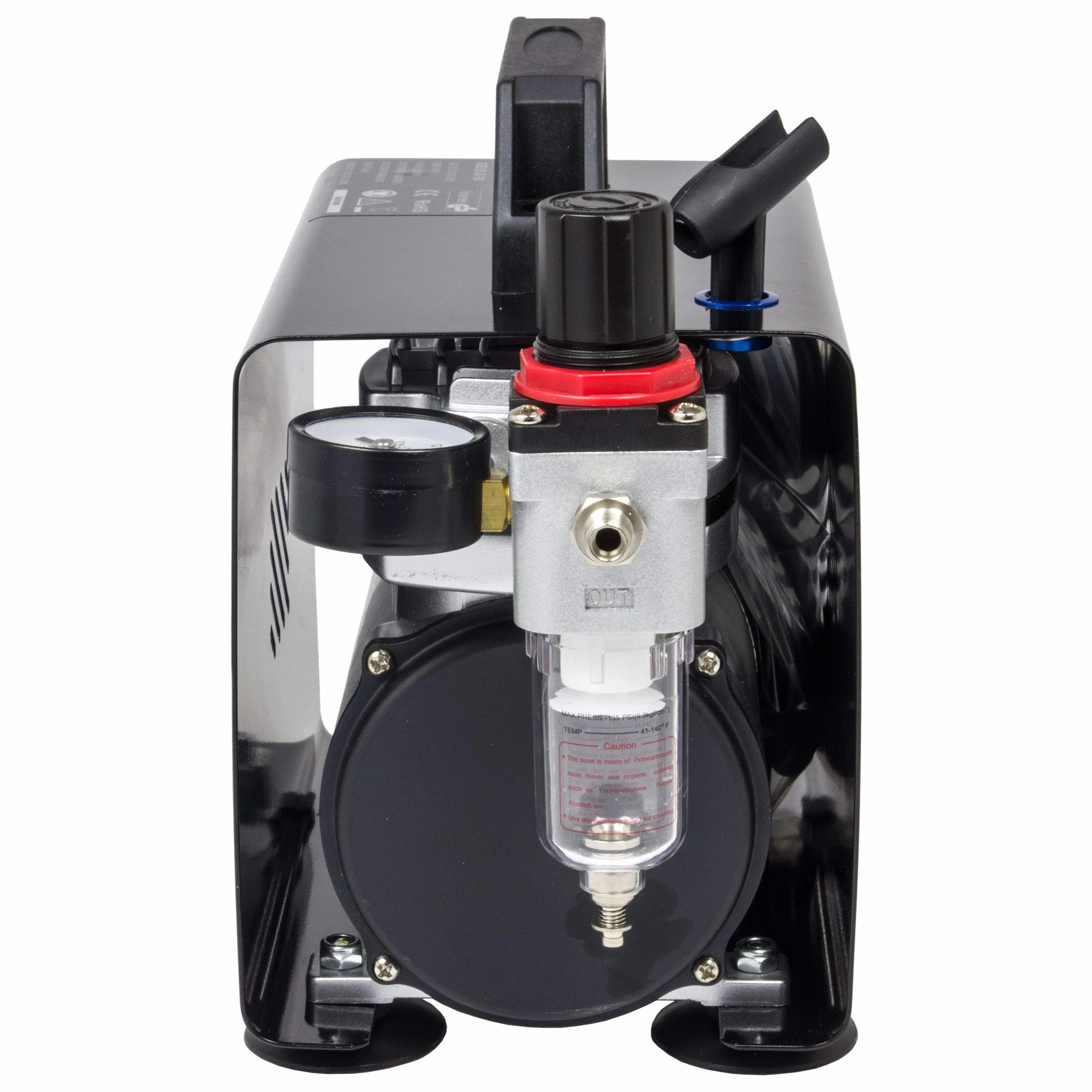 Fengda AS-18A - Professional Airbrush mini kompresor / 4 bar/kompaktowy z manometrem, reduktor ciśnienia
