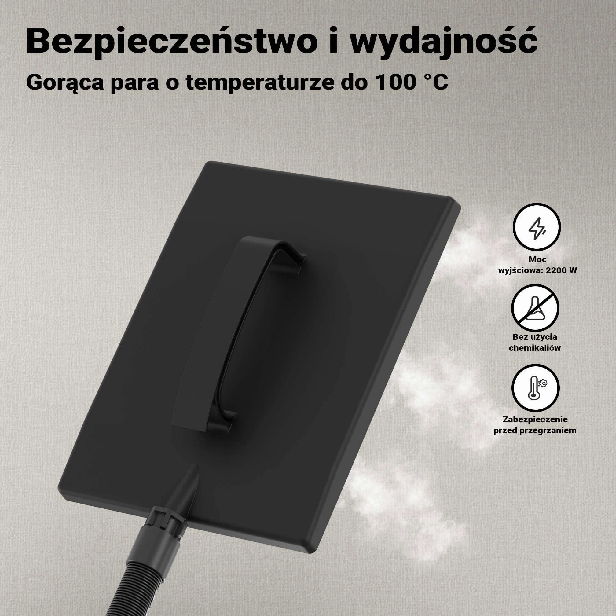 Urządzenie do usuwania tapet na parę z pojemnikiem 4,5l mocą 2200W i czasem pracy 70 minut parownica