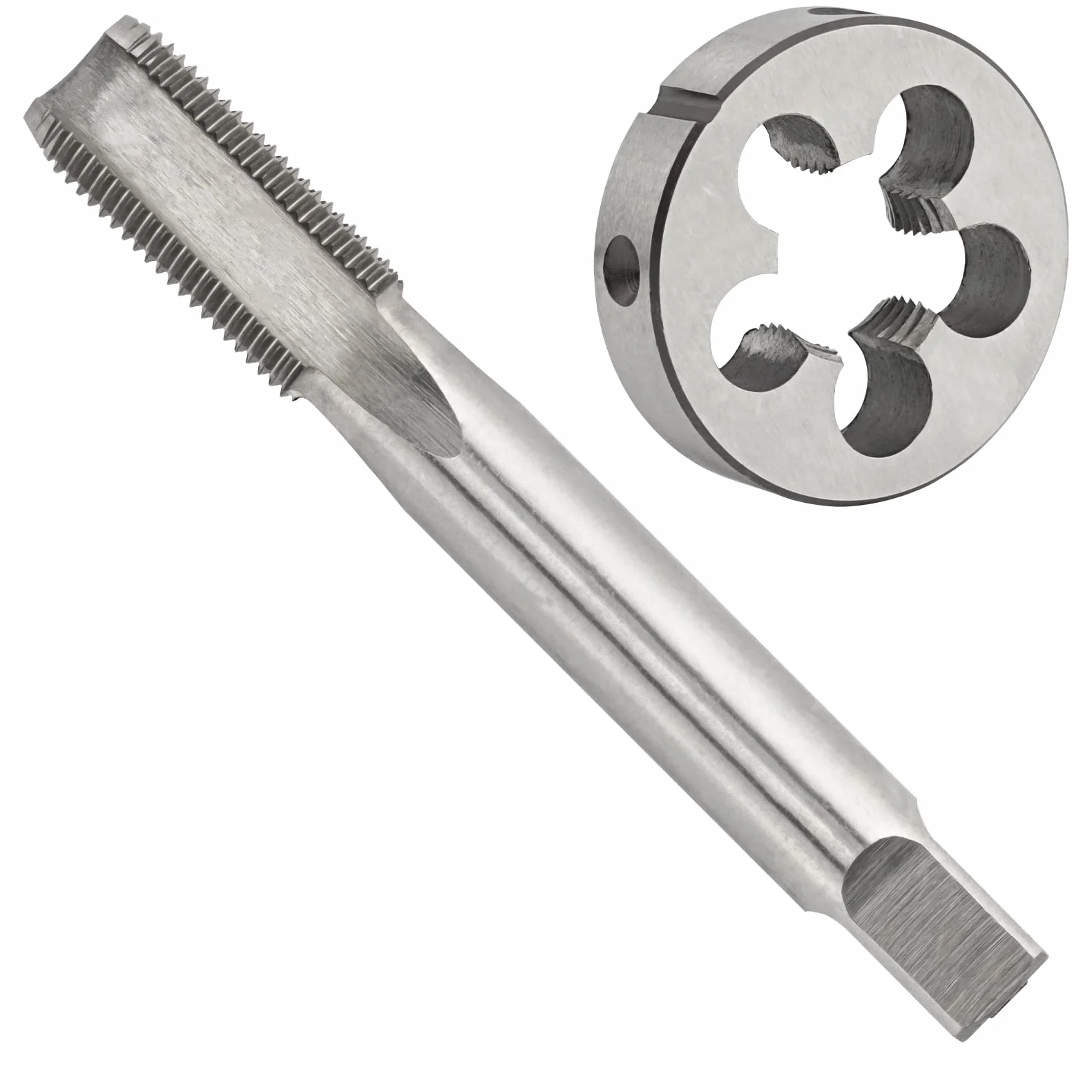 M19 X 2,0 metryczny zestaw gwintowników i matryc, M19 x 2,0 mm HSS gwintownik maszynowy i M19 x 2,0 mm, stal narzędziowa, okrągłe gwintowanie, praworęczne