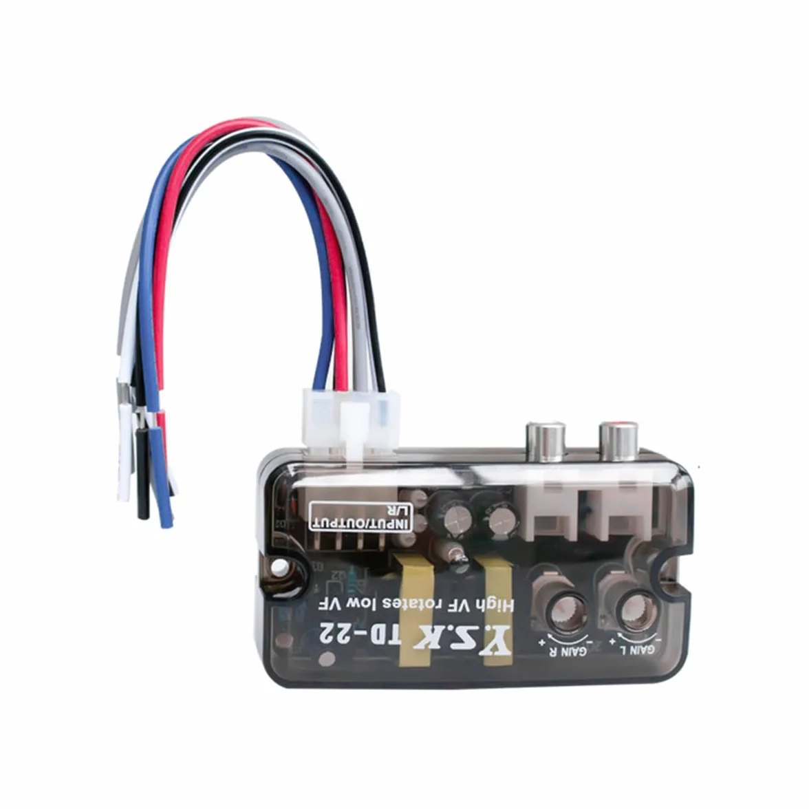 Samochodowy konwerter audio stereo RCA High Low Frequency regulowany adapter poziomu głośnika