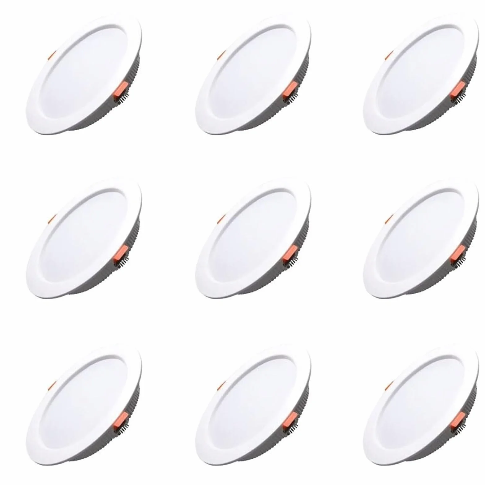 Ultra cienka lampa sufitowa 3CCT 3000K/4000K/6000K, smukły panel 5W/7W/9W/12W/15 W z listwą deflektora, 3,8-5,7 cala, opakowanie 9 szt. (5 W, światło neutralne) (9W, ciepłe światło)