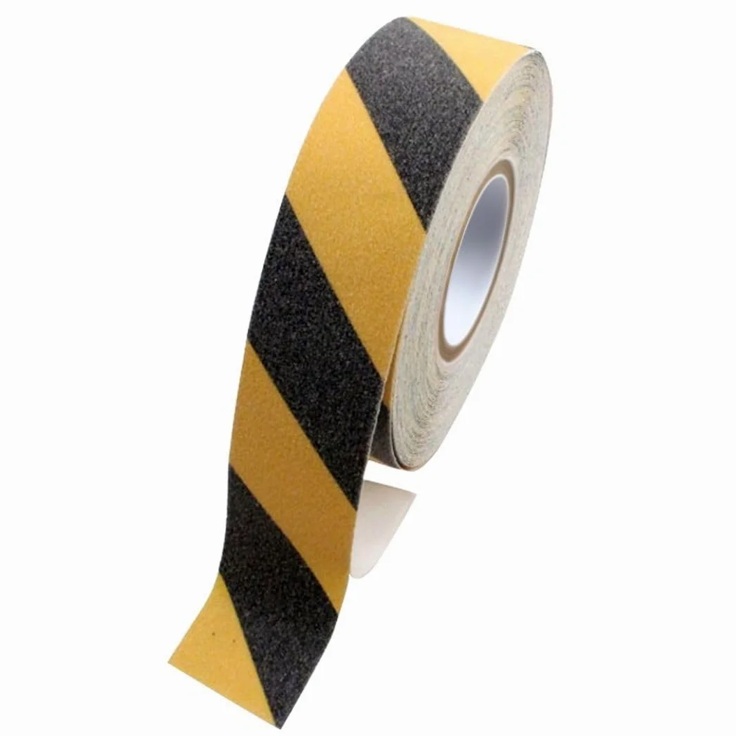 BONUS Eurotech 1BL43.30.0050/018 antypoślizgowa taśma klejąca, klej na bazie akrylu, folia z krepy PVC, długość 18 m x szerokość 50 mm x grubość 0,70 mm, czarna/żółta