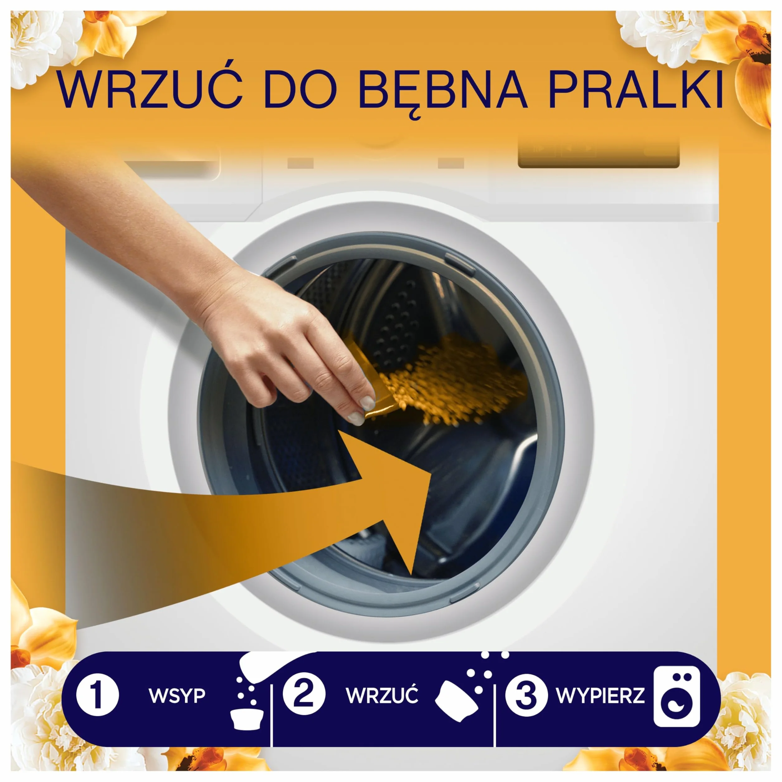 Lenor perfumowane perełki zapachowe do prania 195g, Gold Orchid & Vanilla, zapach non stop do 12 tygodni dla przechowywanych ubrań