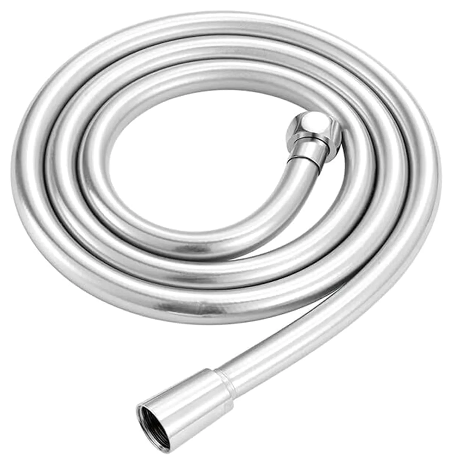 Wąż prysznicowy 1500mm srebrny PVC wysokociśnieniowy gładki wąż prysznicowy, do wanny ręcznej głowicy prysznicowej elastyczny wąż prysznicowy obrót o 360°(Silver)
