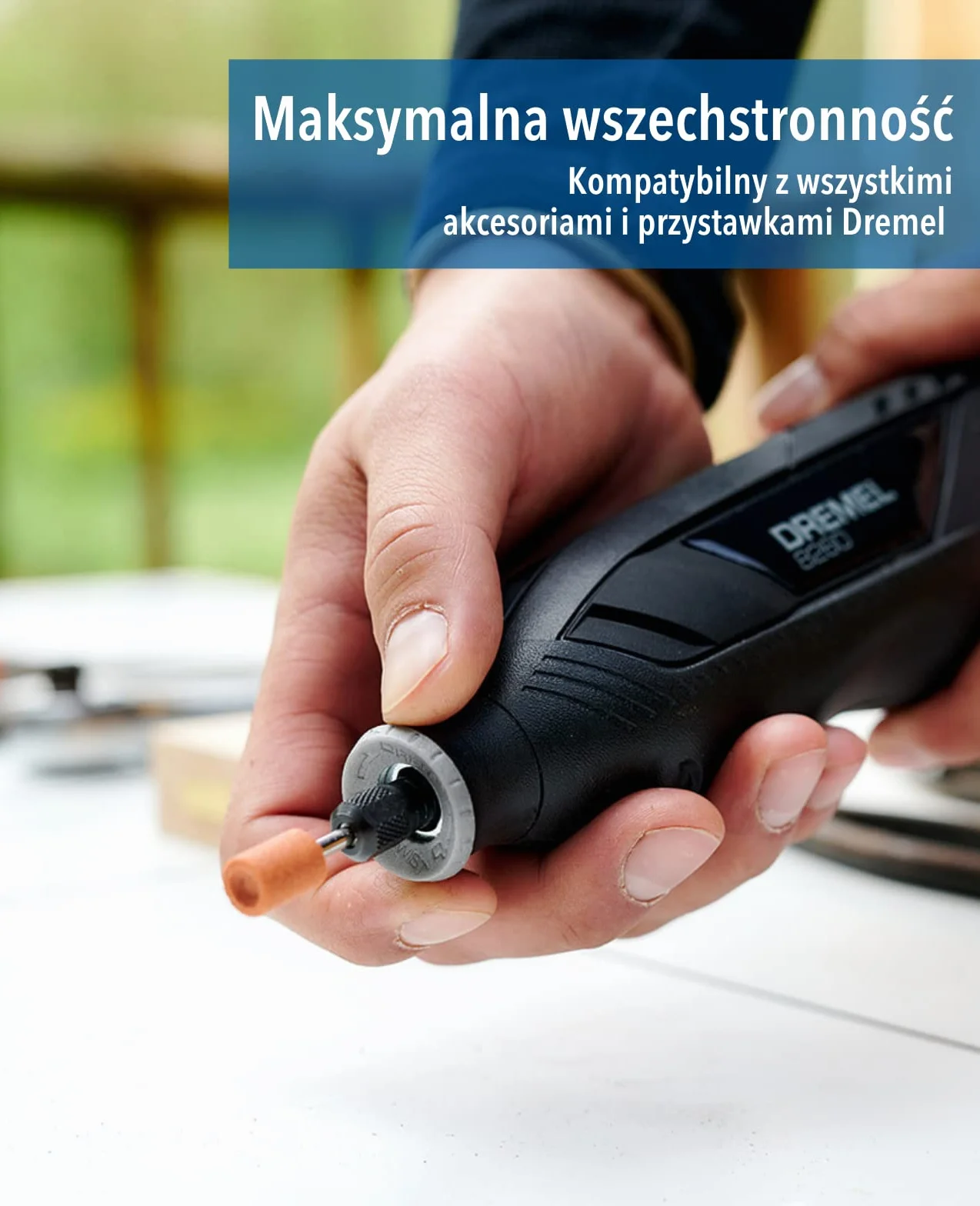Dremel 8260 Akumulatorowe narzędzie wysokoobrotowe z silnikiem bezszczotkowym i akumulatorem litowo-jonowym 2x12V 3Ah,zestaw z 5 przystawkami i 65 akcesoriami,regulacja prędkości 5 000 30 000obr/min