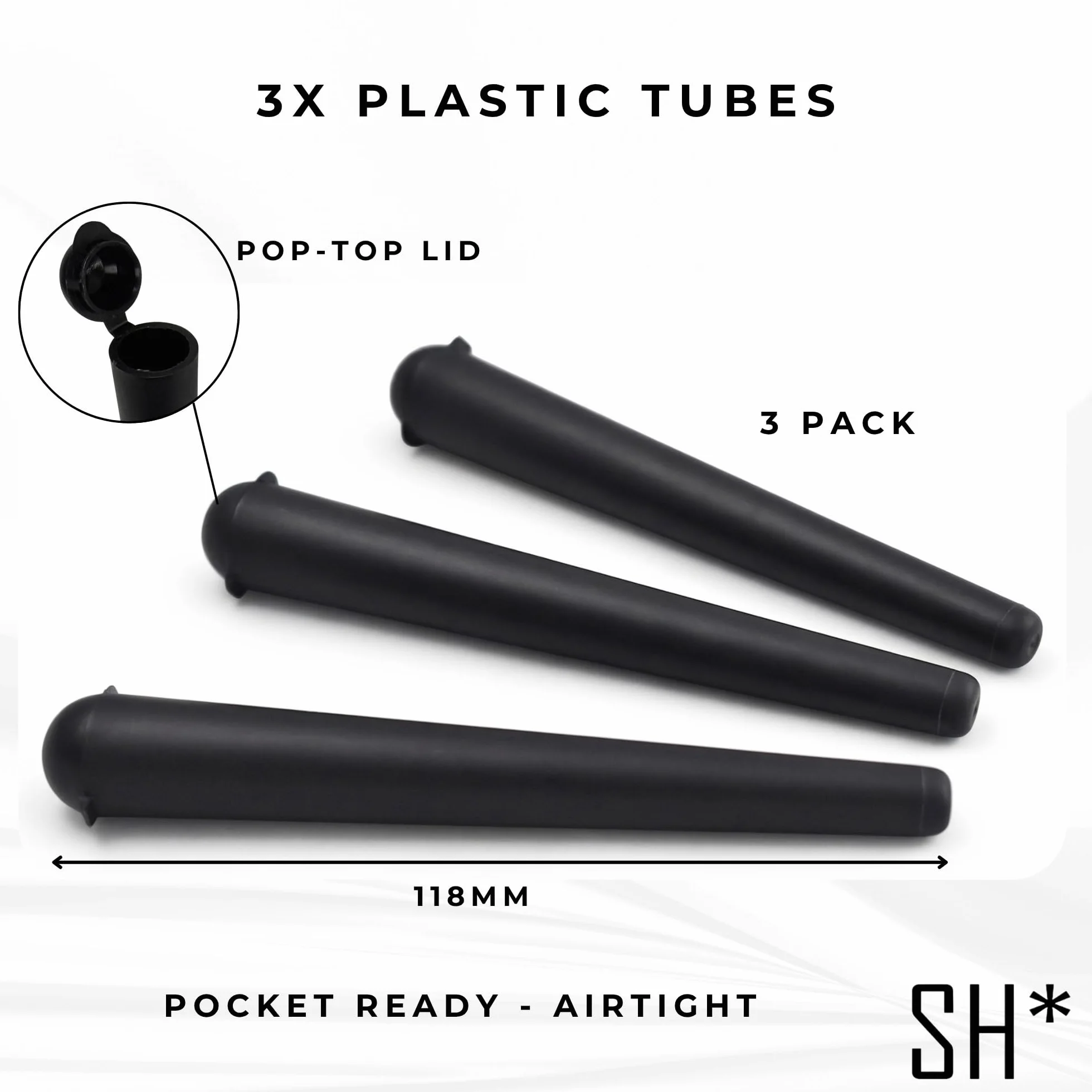 STASHIC Worek odporny na zapachy - podszewka z węglem aktywnym - woreczek + metalowa rura do przechowywania XL + 3 plastikowe rurki - SH*, Czarny + Rurki, Pouch, Etui odporne na zapachy