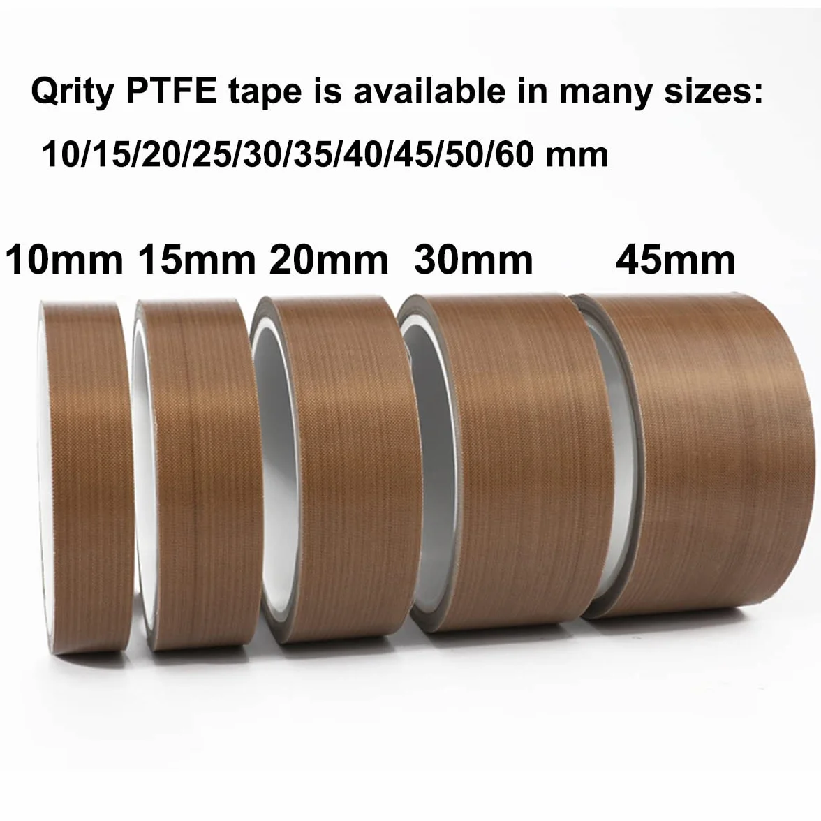 Qrity 2 rolki taśmy wysokotemperaturowej 10 mm x 10 m, taśma PTFE, klej wysokotemperaturowy, do zgrzewarek próżniowych i impulsowych, odporna na ciepło do 300℃