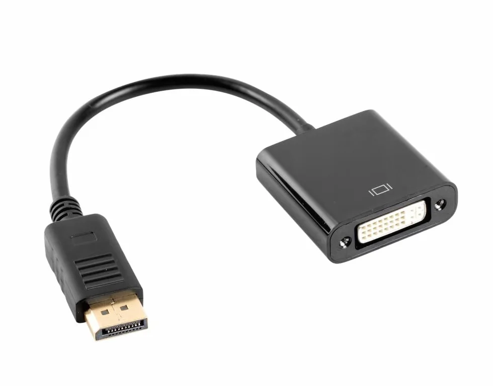 Lanberg Displayport 1.1A Dvi-D Dual Link adapter kabel 10 cm czarny