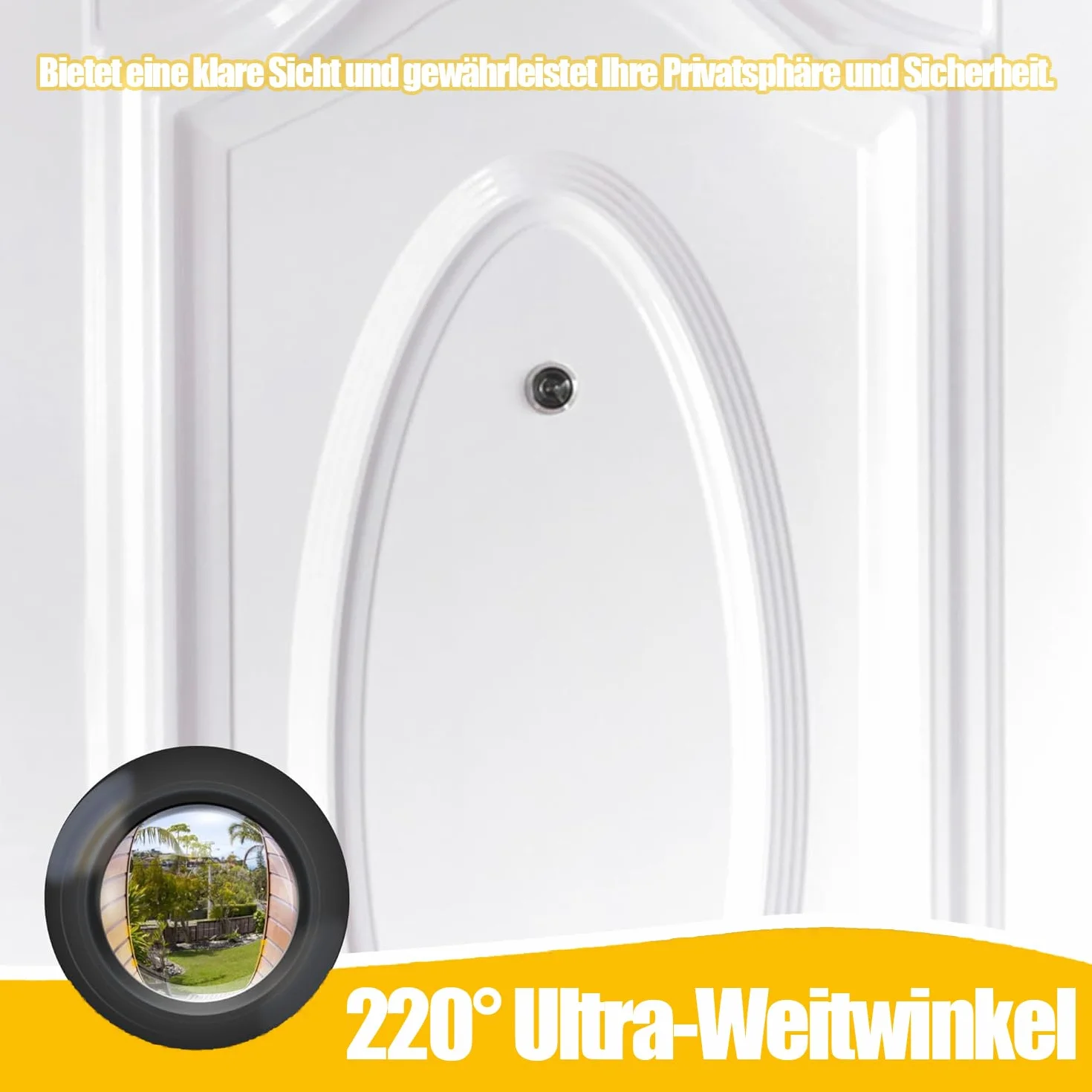 Wizjer do drzwi, szerokokątny obiektyw ze szkła optycznego 220°, wiercenie z drzwiami szpiegowskimi Ø 16 mm, wizjer drzwiowy z pierścieniem jest regulowany i nadaje się do drzwi o grubości