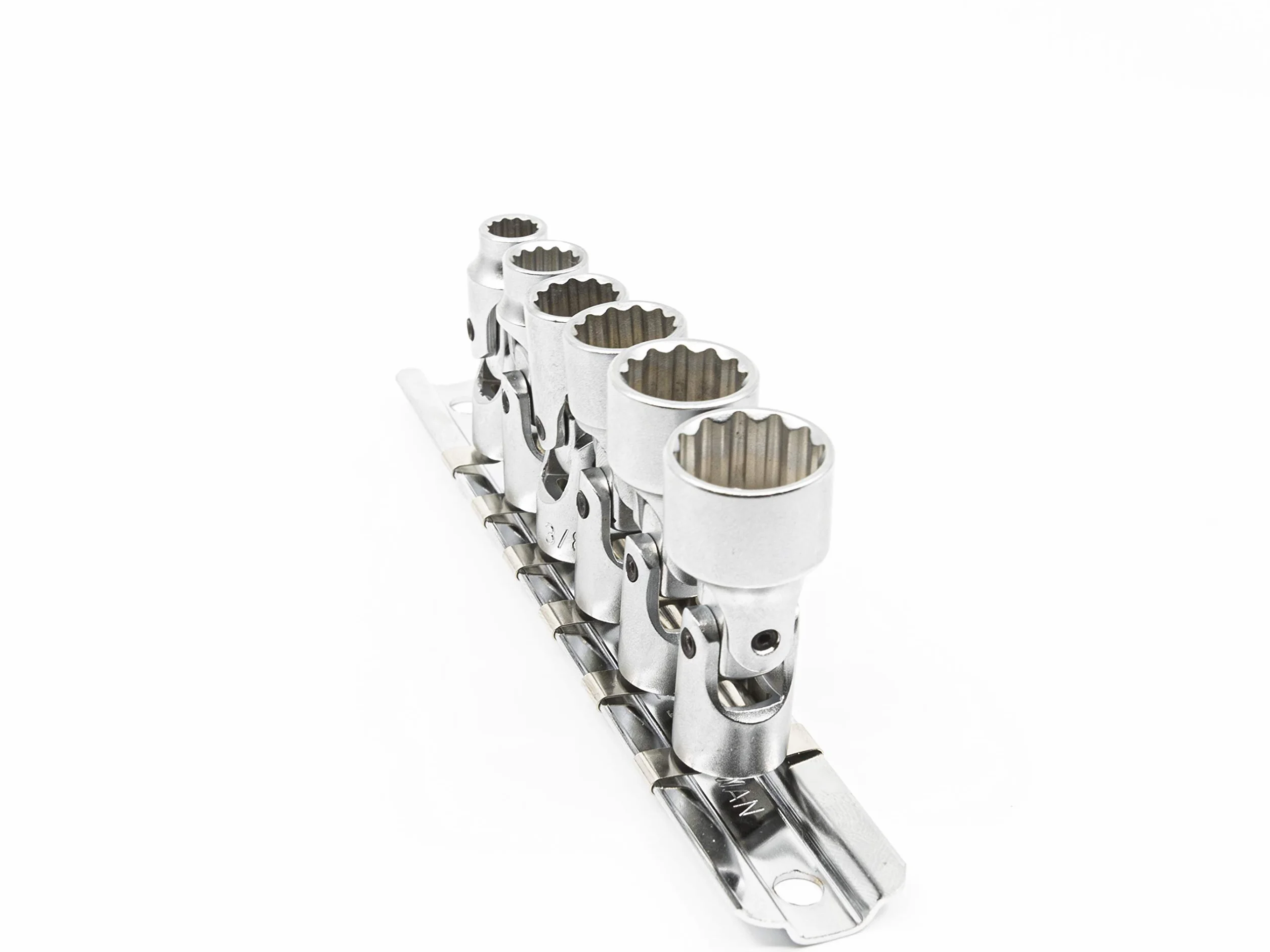 Genius Tools 6-częściowy uniwersalny zestaw nasadek ręcznych 1/4" Drive SAE (12-punktowy), matowe wykończenie - US-206S