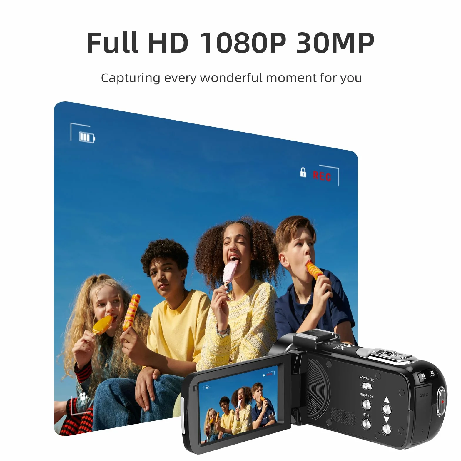 Kamera ORDRO B320 1080P 16GB 18-krotny zoom cyfrowy noktowizor obracany ekran 270° 30MP 2 baterie