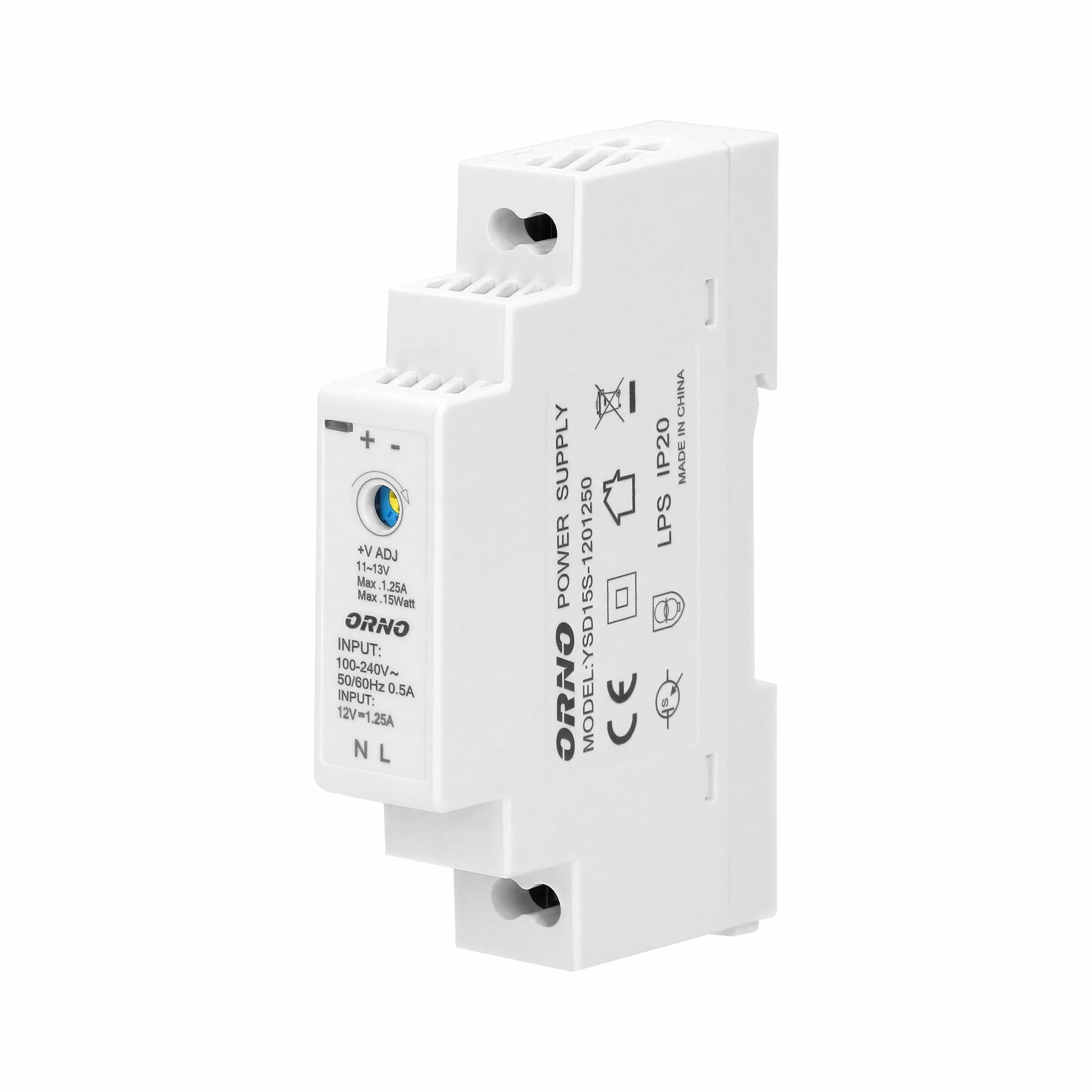 ORNO PSU-1642 zasilacz do szyny DIN DIN 12VDC, 1,25 A, 15 W (1 moduł)