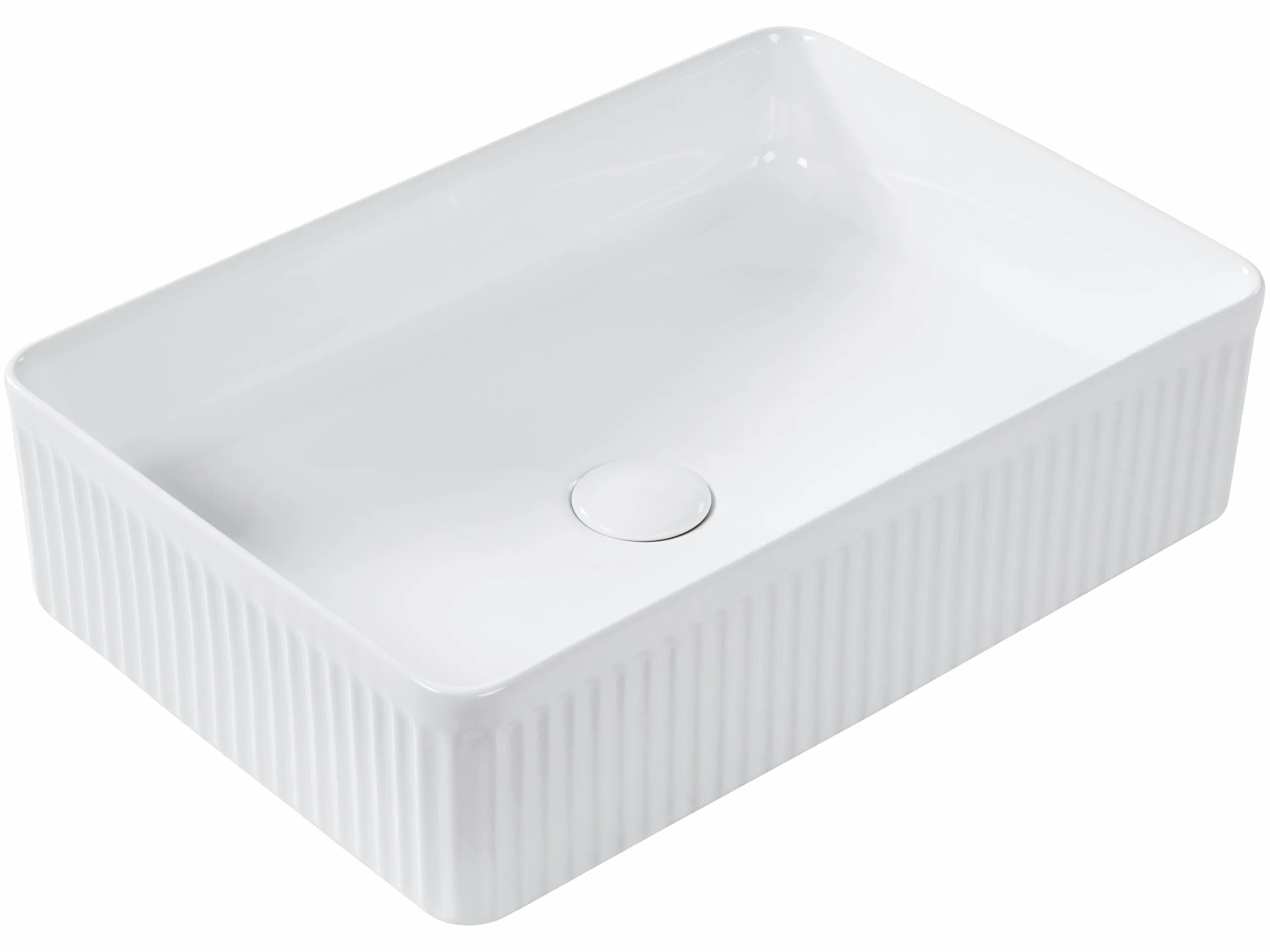 Umywalka łazienkowa nablatowa ceramiczna 50 x 34 cm biała Geldo