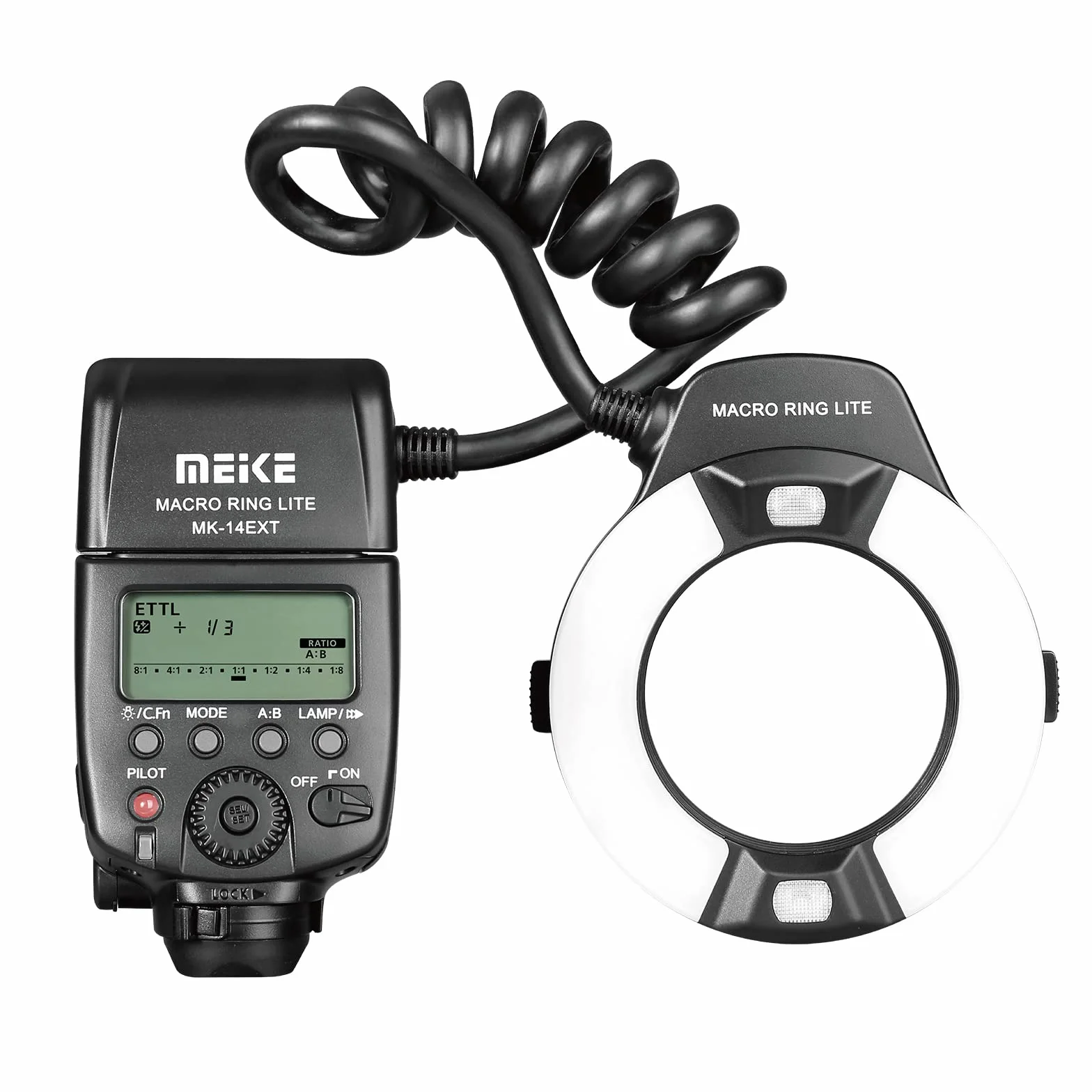 Meike MK-14EXT-N I-TTL Makro Ring Lite lampa błyskowa z pomocniczym światłem AF LED do aparatu Nikon D5100 D3200 D3300 D5200 D90 D850 D3500