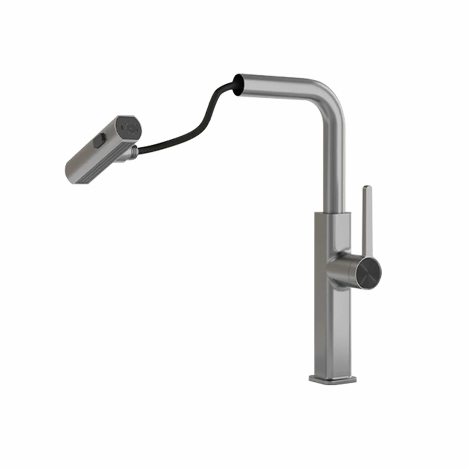 Bateria kuchenna Elastyczna wyciągana dysza Bateria zlewozmywakowa do zlewu kuchennego Strumień wody(Grey Faucet)