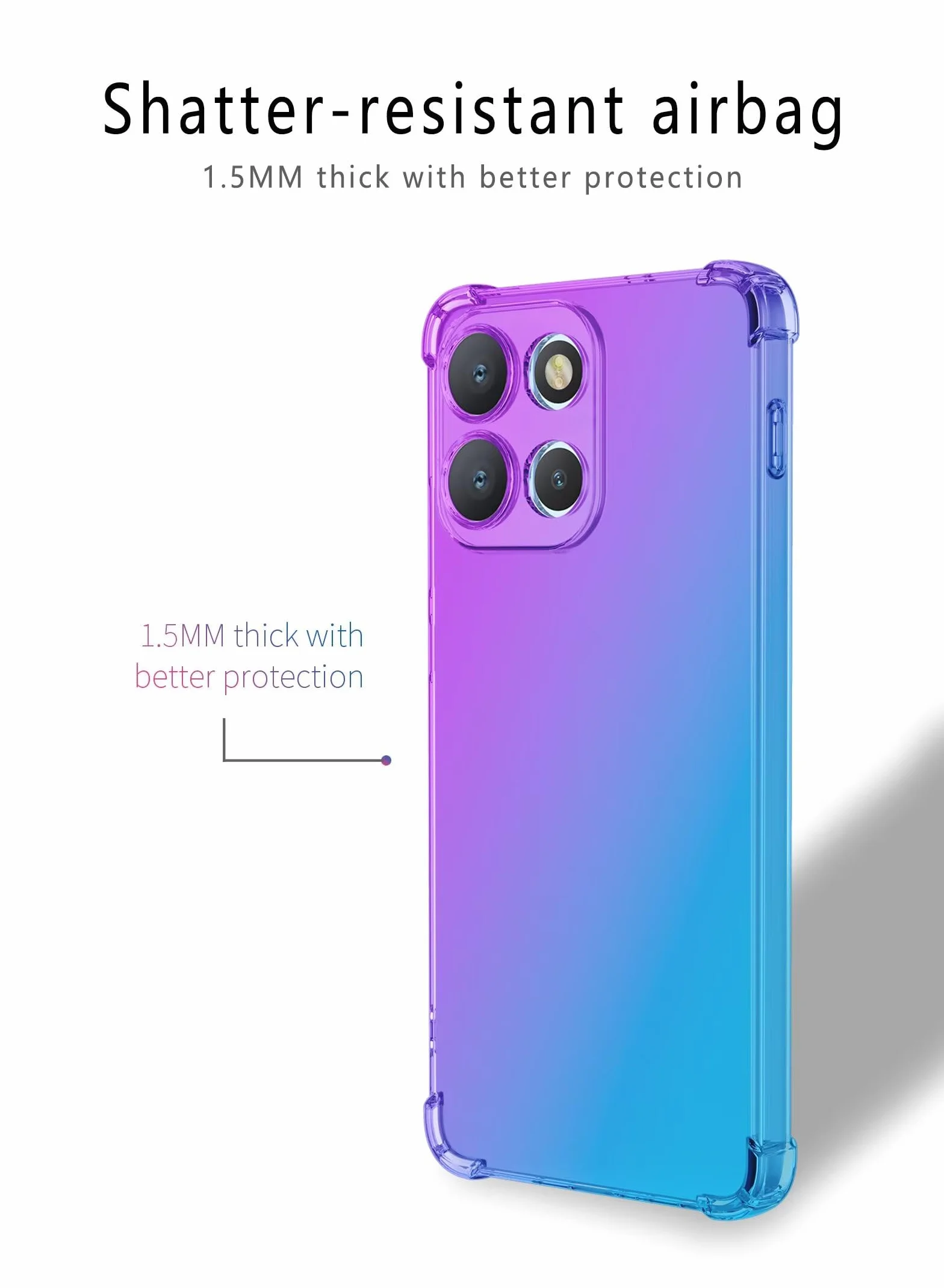 HONLEN Etui do OnePlus Nord 6 6G / OnePlus Nord6 6G Case, (6,78 cala) Przezroczysty Gradient TPU Silikonowy wzór, 4 narożniki wzmocnione etui