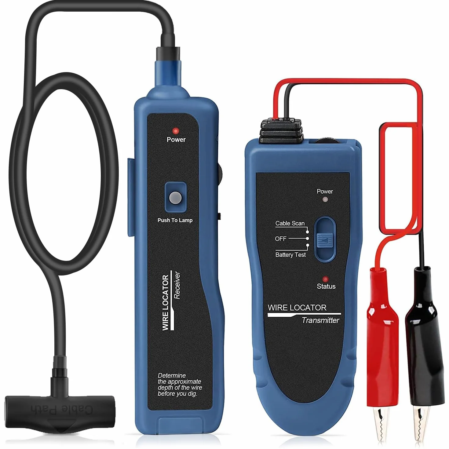 NOYAFA NF-816LS podziemny poszukiwacz kabli – lokalizator kabli do ogrodzenia zwierząt domowych, prądu, sieci i kabla nawadniającego, akumulator litowy do ponownego ładowania, latarka LED, wykrywanie