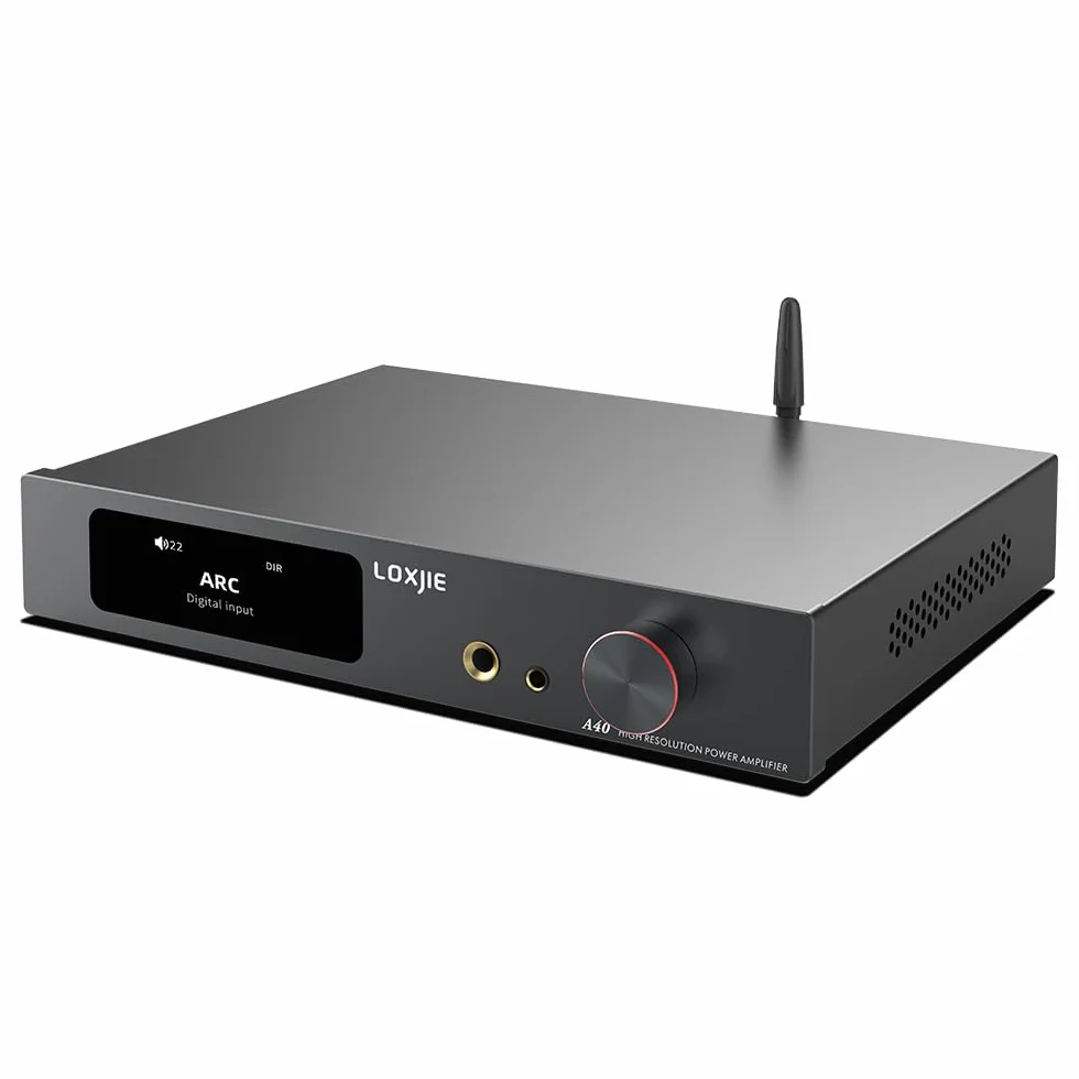 LOXJIE A40 Wzmacniacz audio All-in-one, MA5332MS NJW194, wejście gramofonu, Bluetooth 5.1