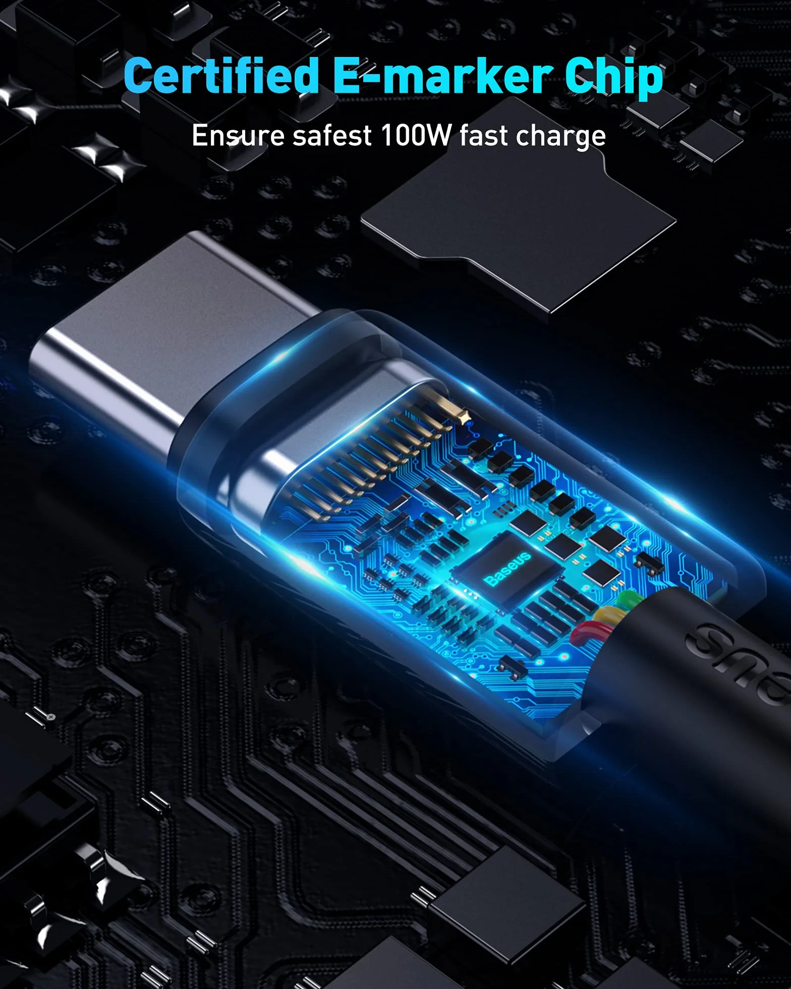 Baseus Kabel USB C 100W PD 5A QC 4.0 szybkie ładowanie USB C na USB C pleciony nylon stop cynku