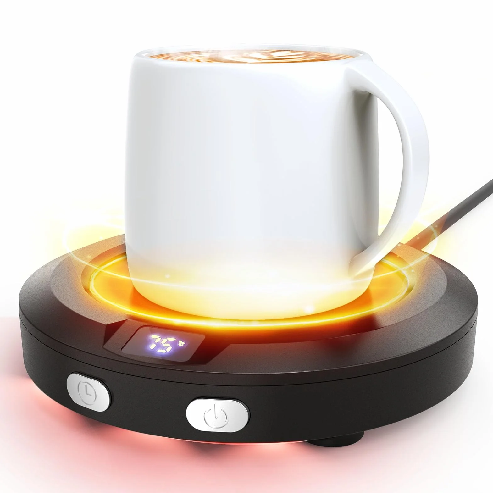 Mini podgrzewacz do kawy, zmodernizowany podgrzewacz do filiżanek, elektryczny podgrzewacz do kawy, 3 ustawienia temperatury, na biurko, podgrzewacz do filiżanek, z automatycznym wyłącznikiem 2-12 h