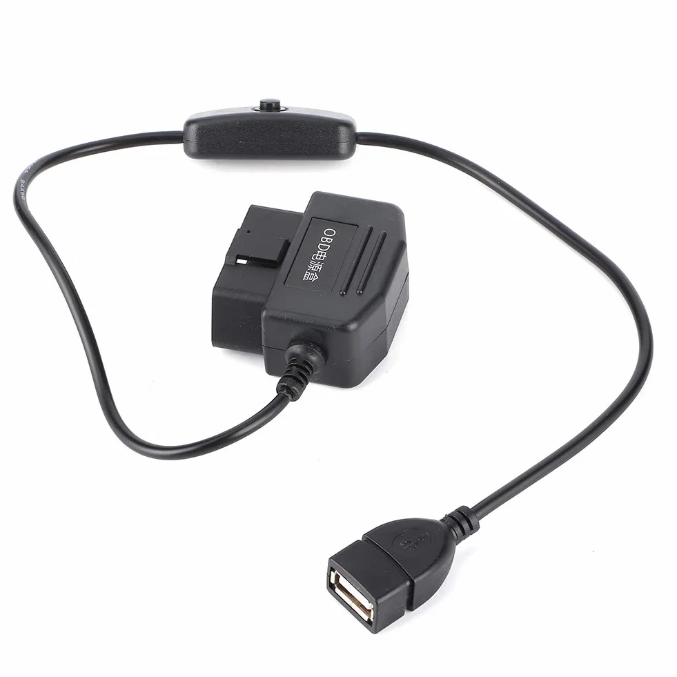 Kabel zasilający OBD2 na USB 16 pin do Dash Cam samochodowej 18.7 cala