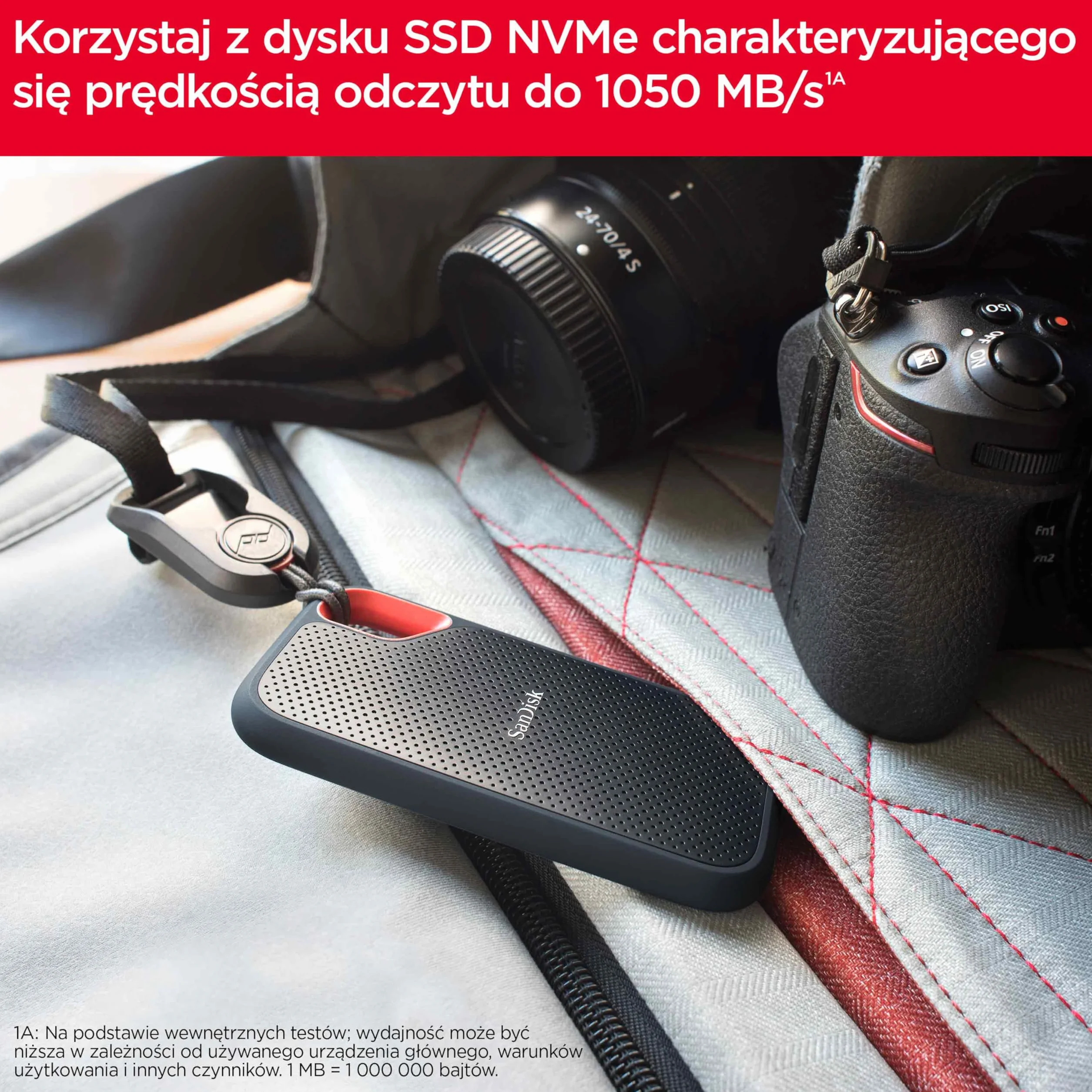 Sandisk Extreme SDSSDE61-2T00-G25 Dysk SSD 2 TB Granatowy/Czerwony