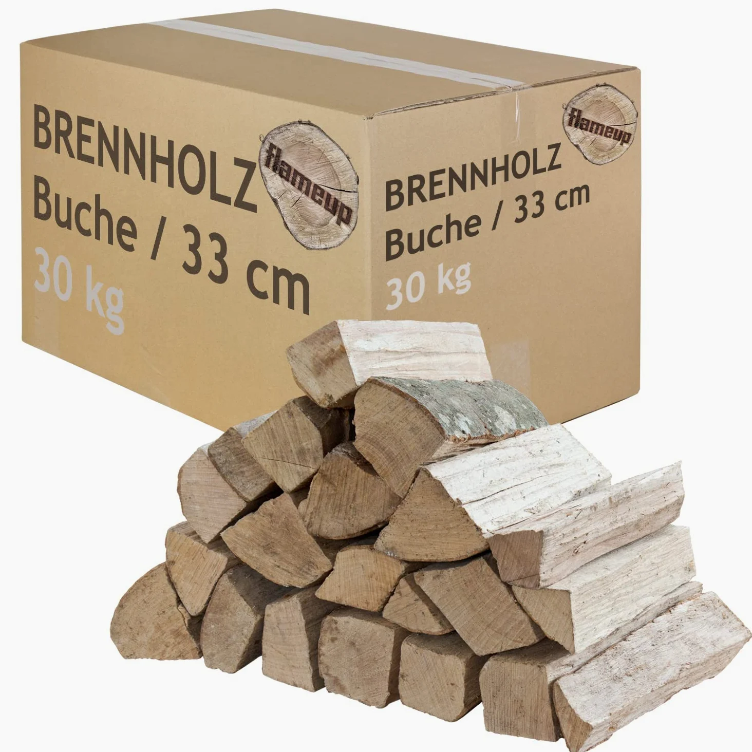 Drewno opałowe, buk, drewno kominkowe, 33 cm, 30 kg, do pieca kominkowego, grilla, drewno opałowe, drewno bukowe
