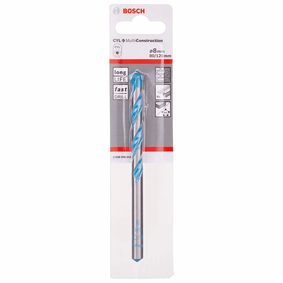 Bosch Accessories Cyl9 Multi Construction Wiertło Murarskie, Srebrny, Ø 8 mm x 120 mm