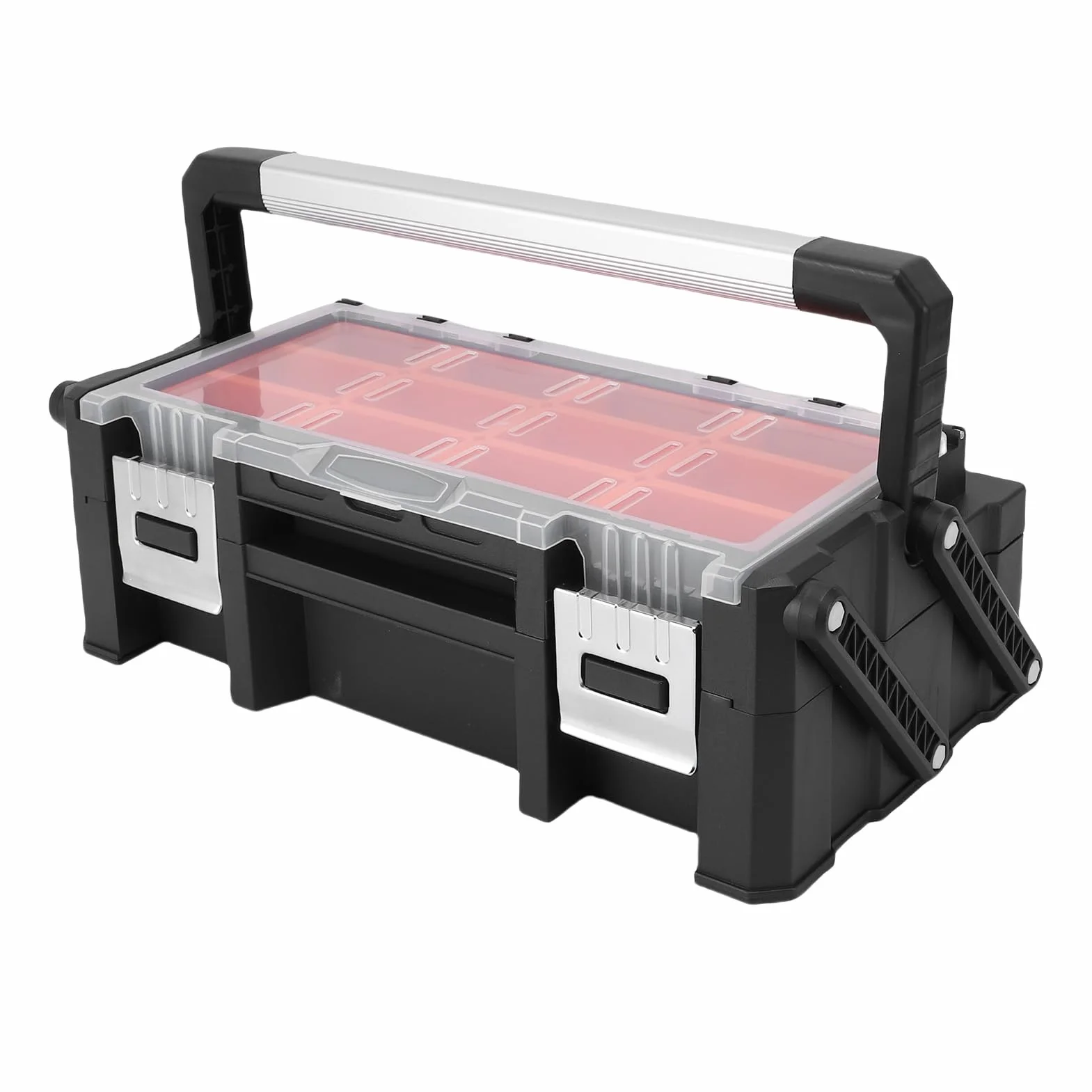 Fockety Organizator Małych Części, 18 Compartments Organizator Skrzynki Narzędziowej z Wymiennymi Dzielnikami, Skrzynka do Przechowywania Sprzętu do śrub, Paznokci, Koralików
