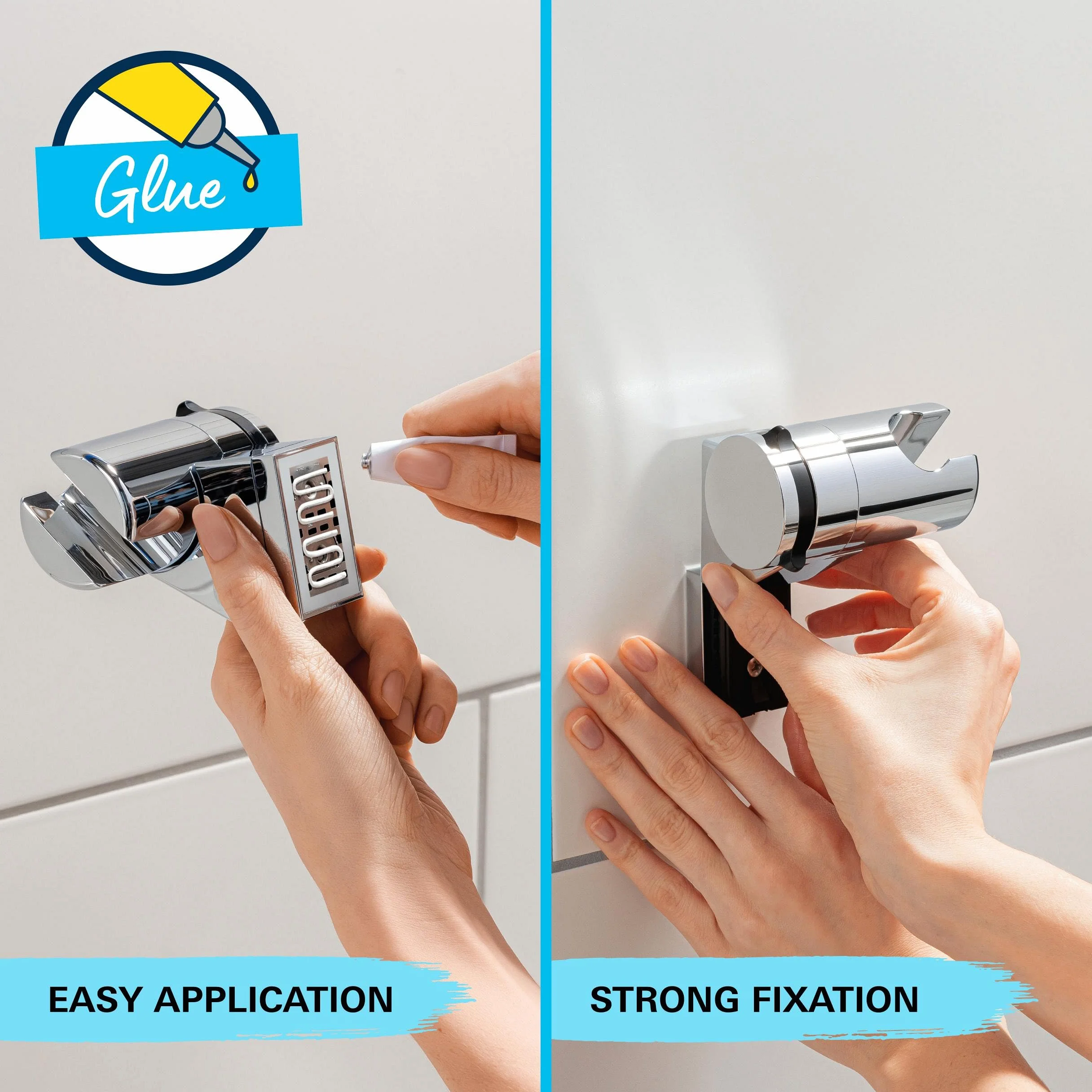 GROHE QuickGlue Zestaw S1, zestaw do klejenia uchwytów ściennych Quickfix z 1 tubką kleju, 2 krążkami i 1 chusteczką nasączoną alkoholem, czas schnięcia 24 godziny, 41246000