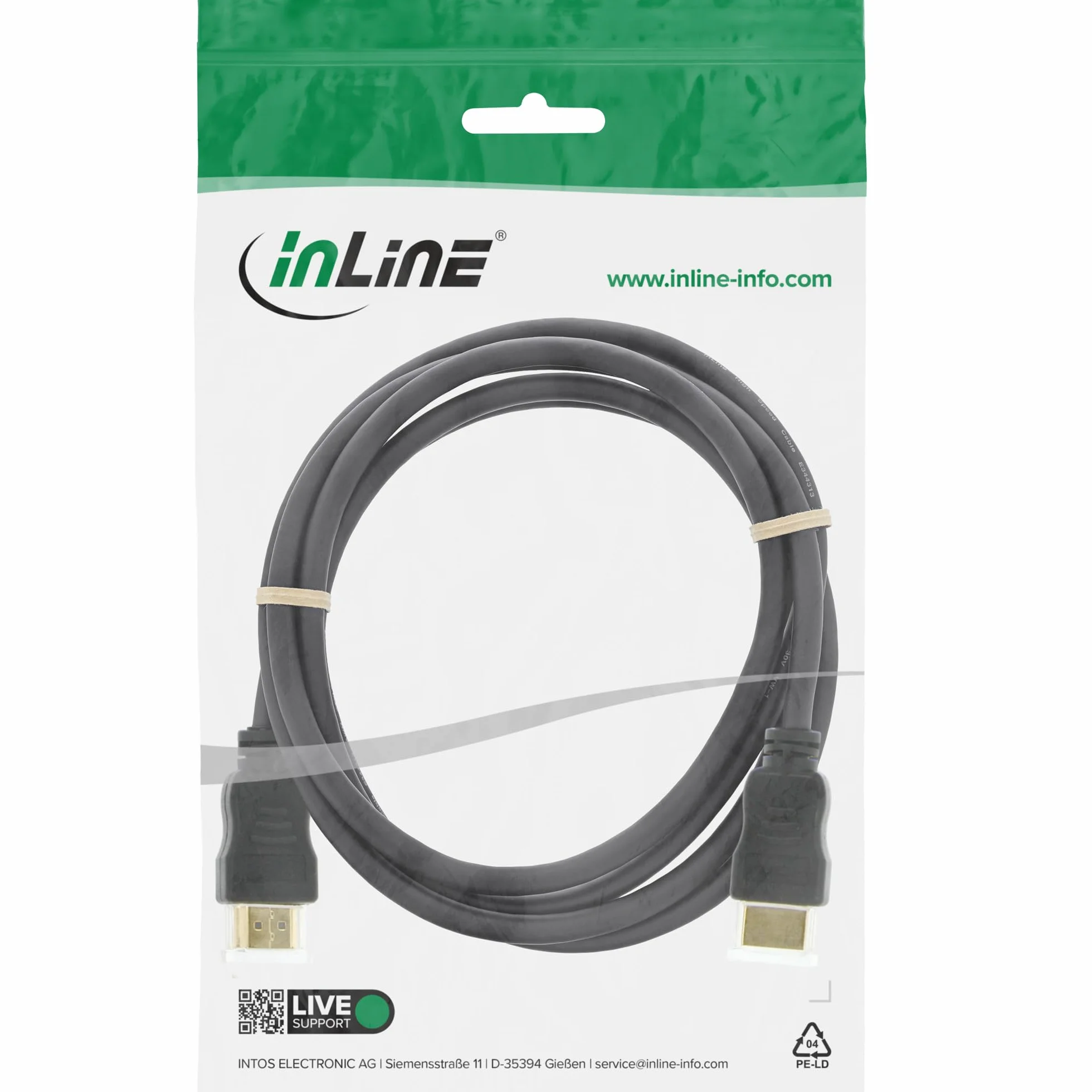 InLine DisplayPort kabel 0,3 m czarny pozłacane styki