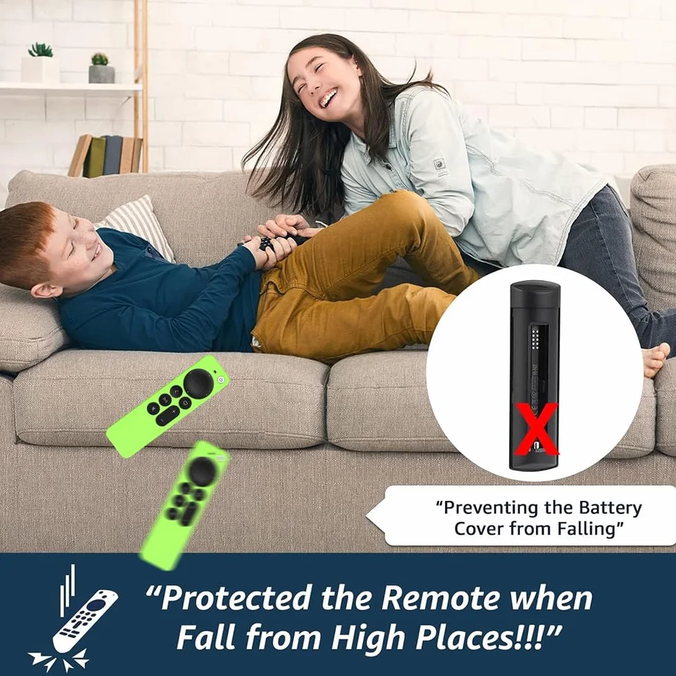 Etui na pilot zdalnego sterowania, kompatybilne z Apple TV 4K Siri Remote 3. generacji (2022) i 2. generacji (2021), antypoślizgowe, silikonowe etui ochronne, etui na pilot zdalnego sterowania do