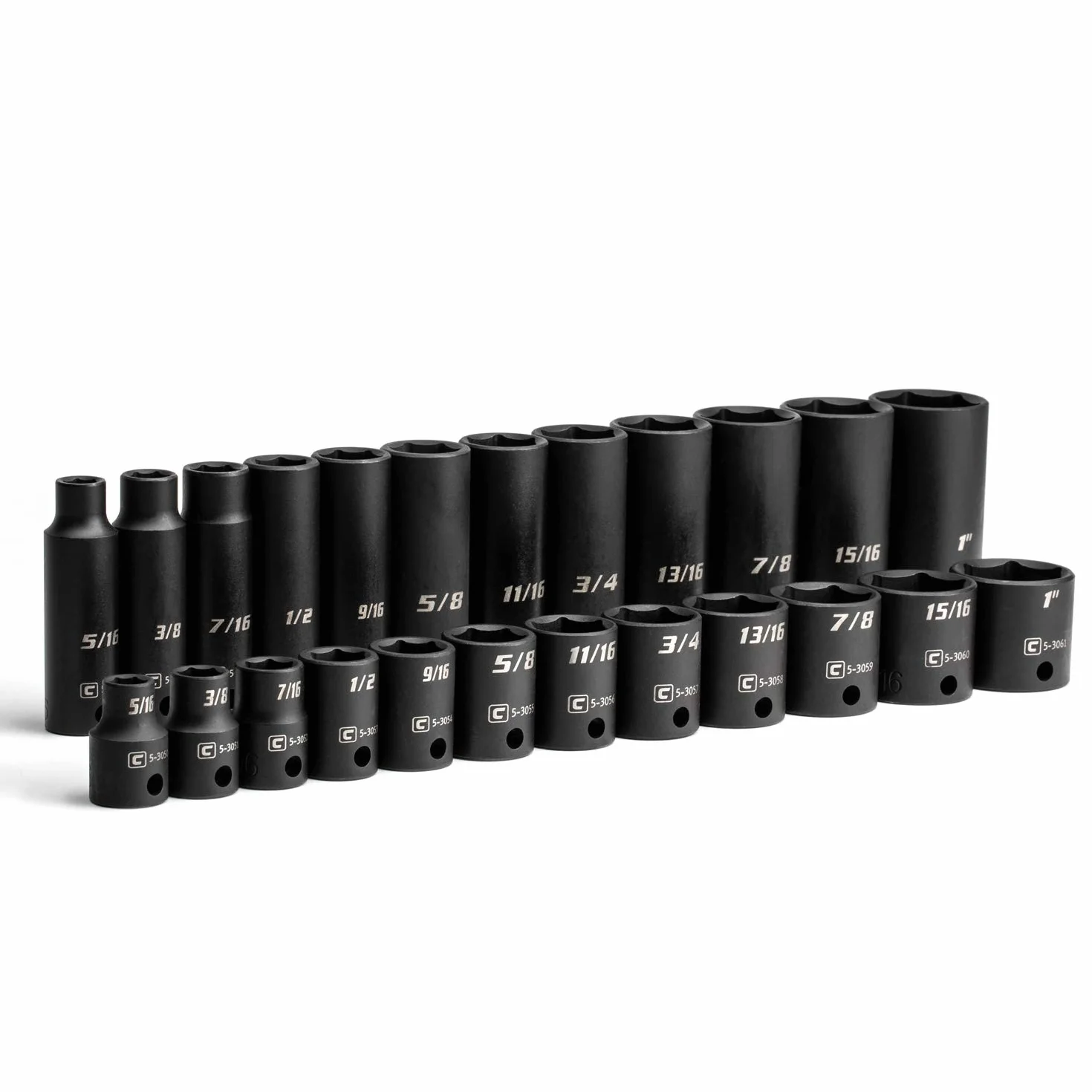 Capri Tools Zestaw nasadek 3/20.3 cm SAE do płytkich i głębokich nasadek udarowych (24-częściowy)